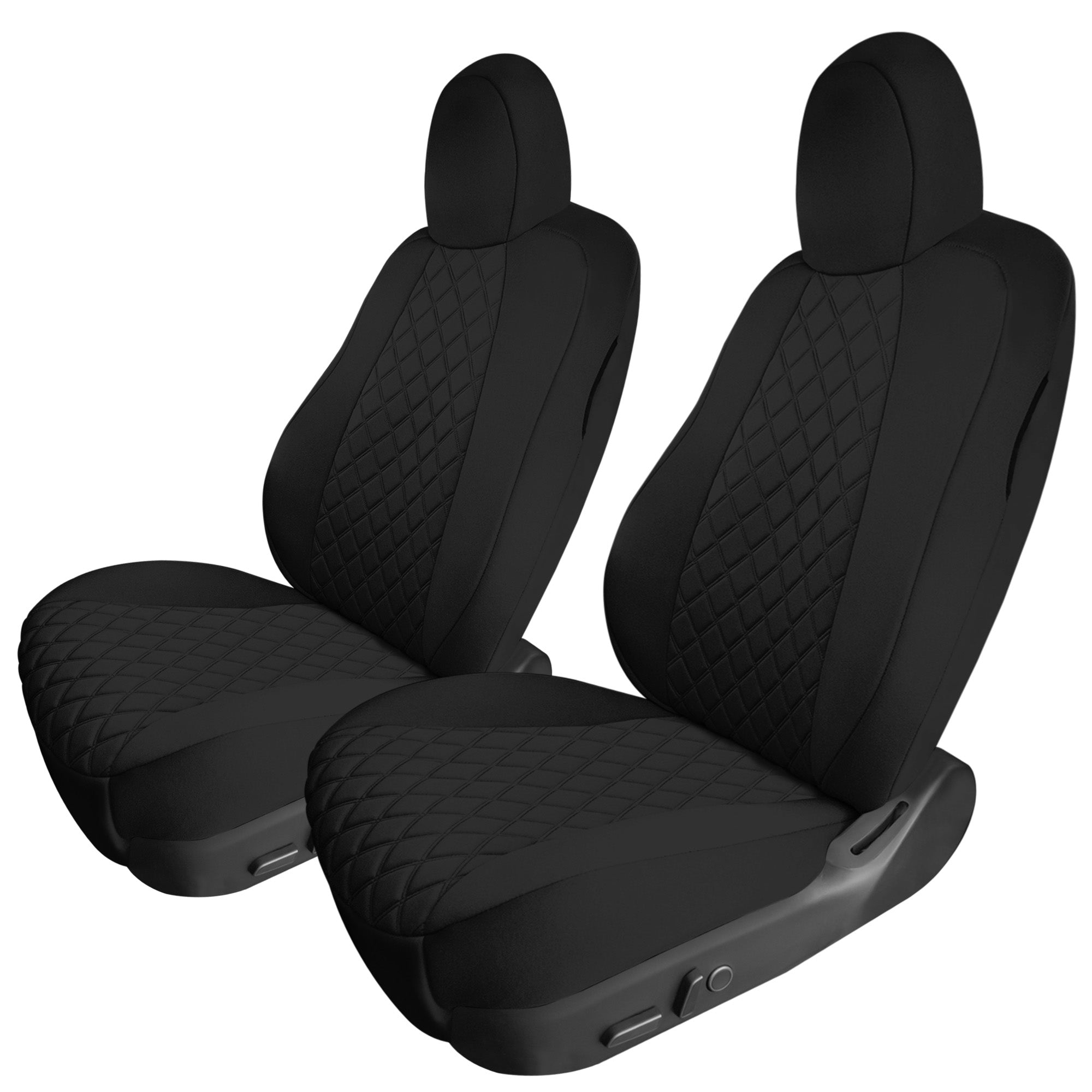 Tesla Model Y 2020-2024 - Front Set Seat Covers - Black Ultraflex Neoprene