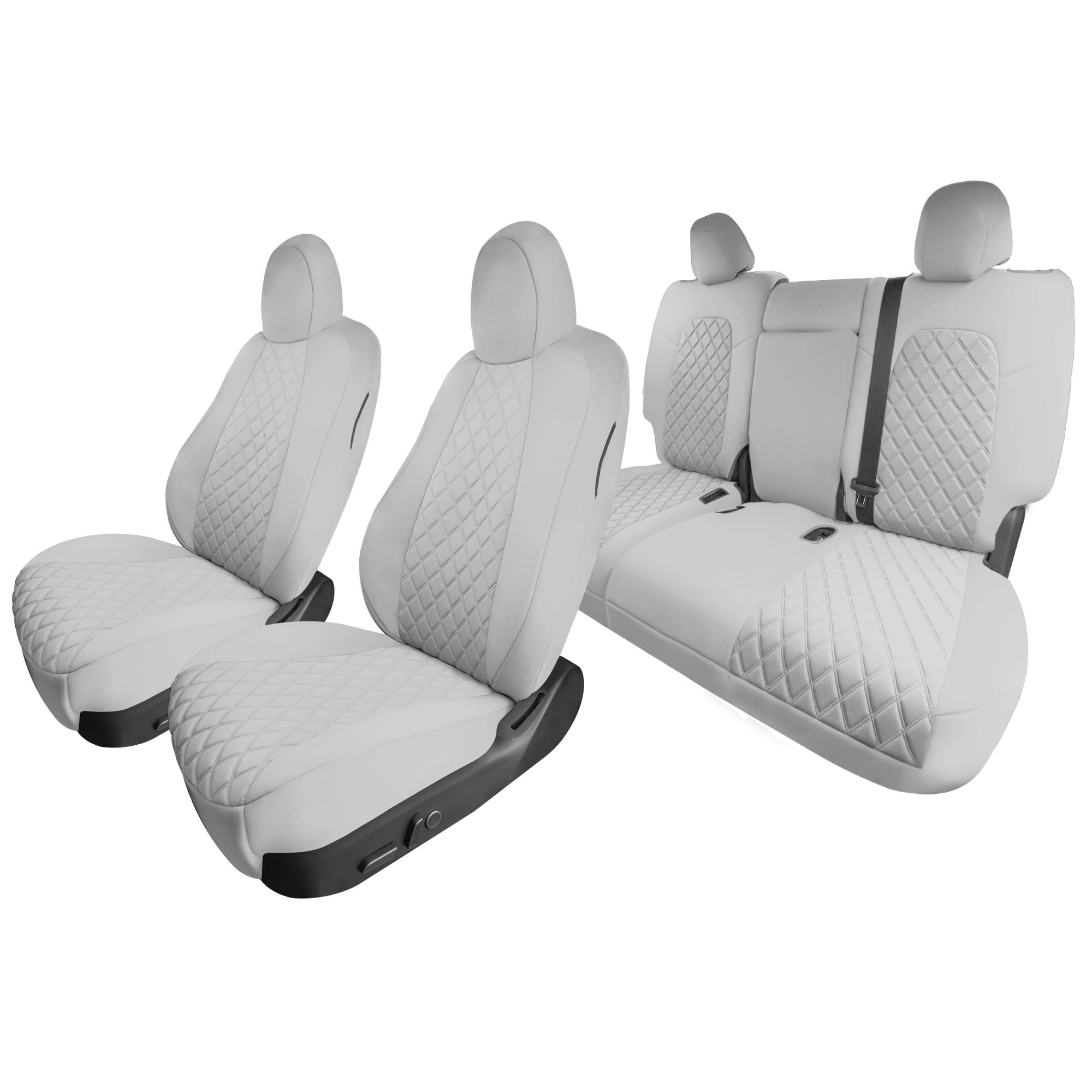 Tesla Model Y 2020-2024 - Full Set Seat Covers - Solid Gray Ultraflex Neoprene