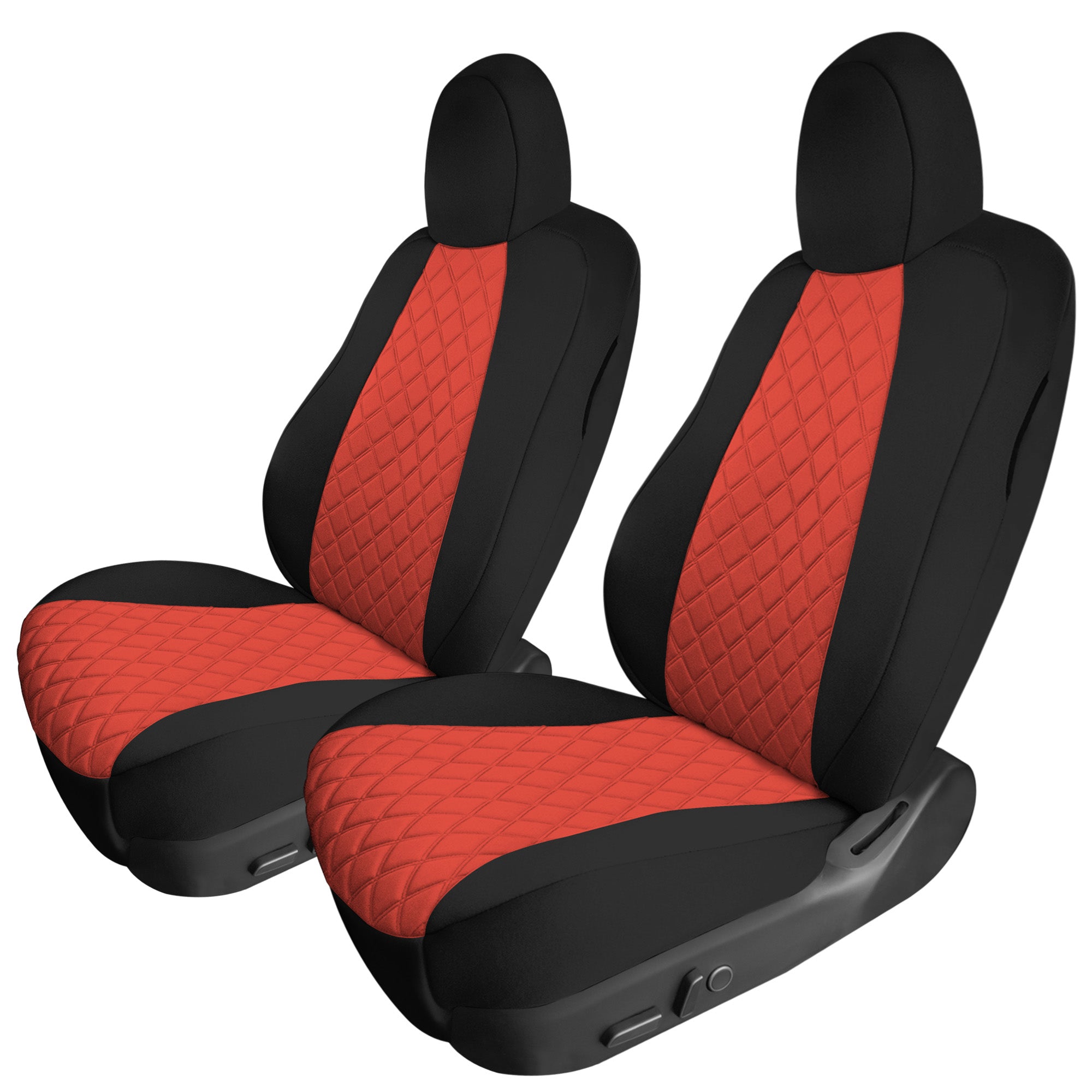 Tesla Model Y 2020 - 2024 - Front Set Seat Covers - Red Ultraflex Neoprene