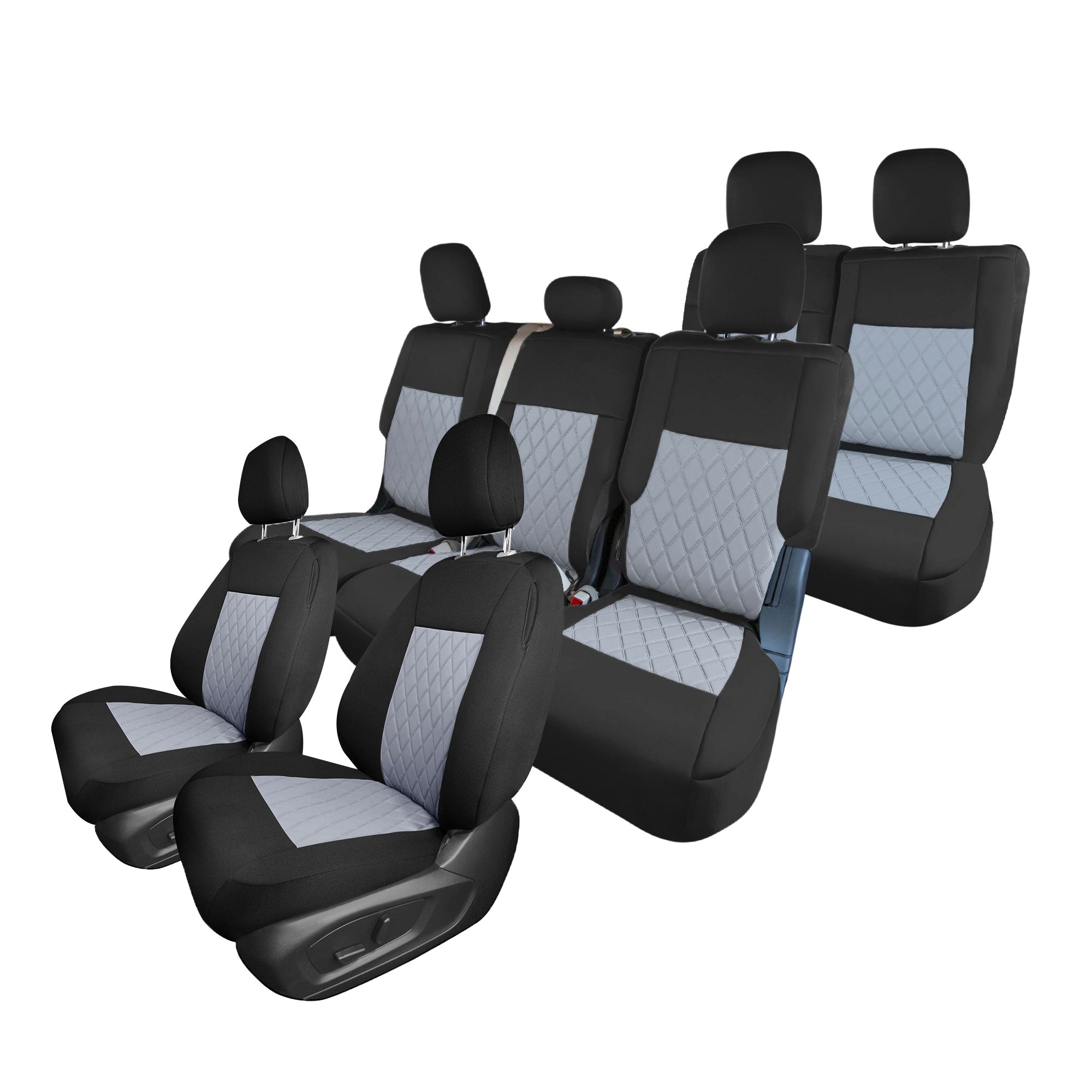 Ford Explorer Base 2020-2024  - Full Set Seat Covers  -  Gray Ultraflex Neoprene