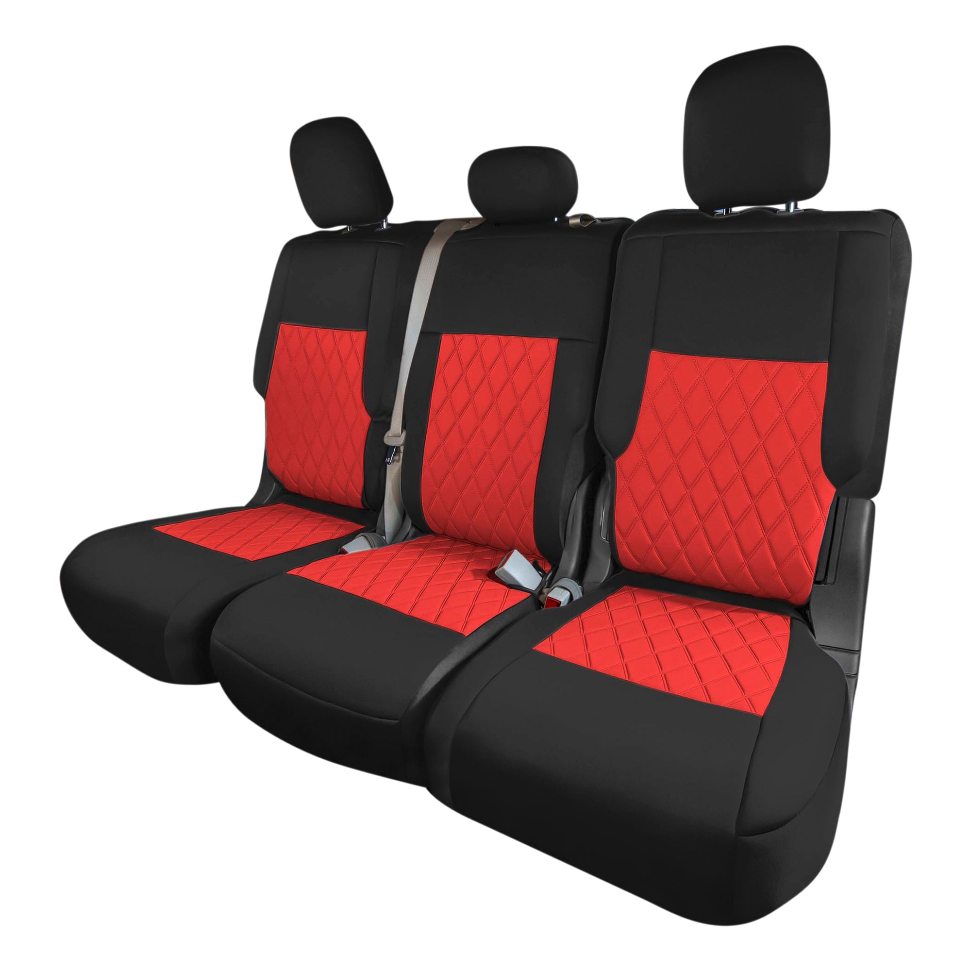 Ford Explorer Base 2020-2024  - 2nd Row Set Seat Covers  -  Red Ultraflex Neoprene
