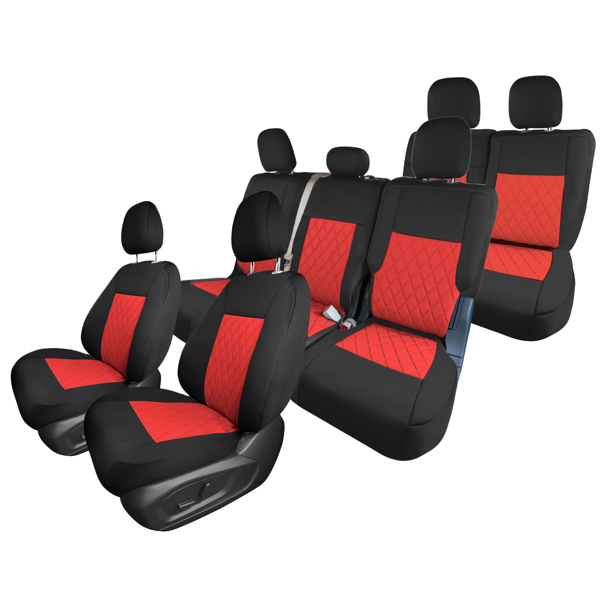 Ford Explorer Base 2020-2022 - Full Set Seat Covers  -  Red Neoprene