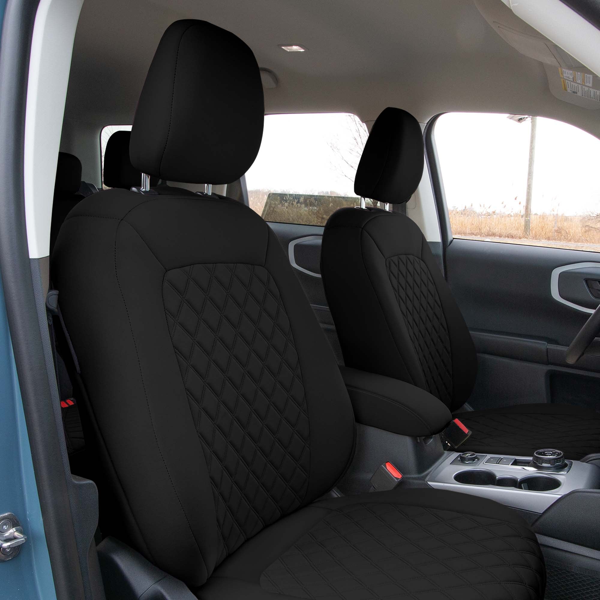 Ford Bronco Sport 2021-2024 - Full Set Seat Covers  -  Black Ultraflex Neoprene