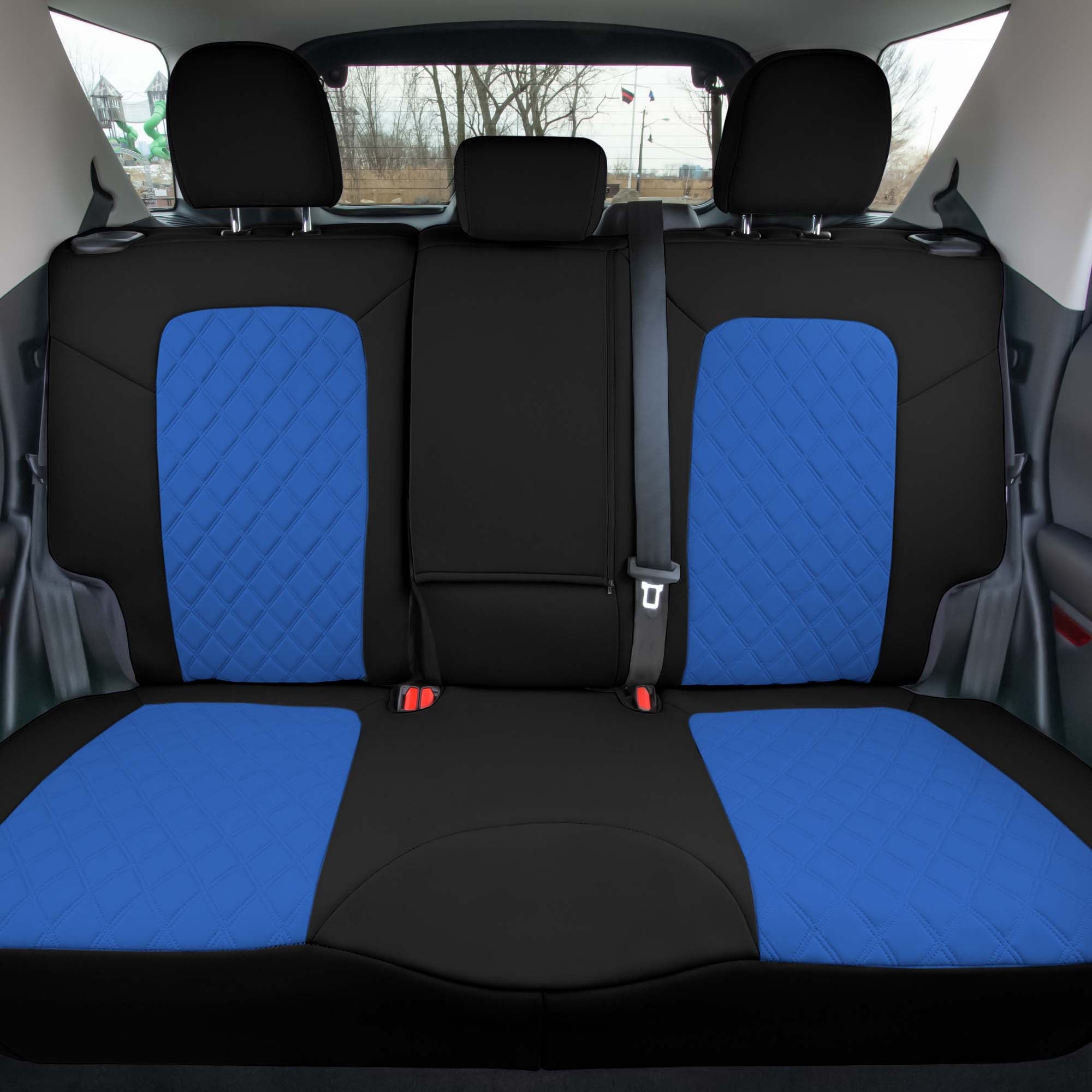 Ford Bronco Sport 2021-2024 - Rear Set Seat Covers  -  Blue Ultraflex Neoprene