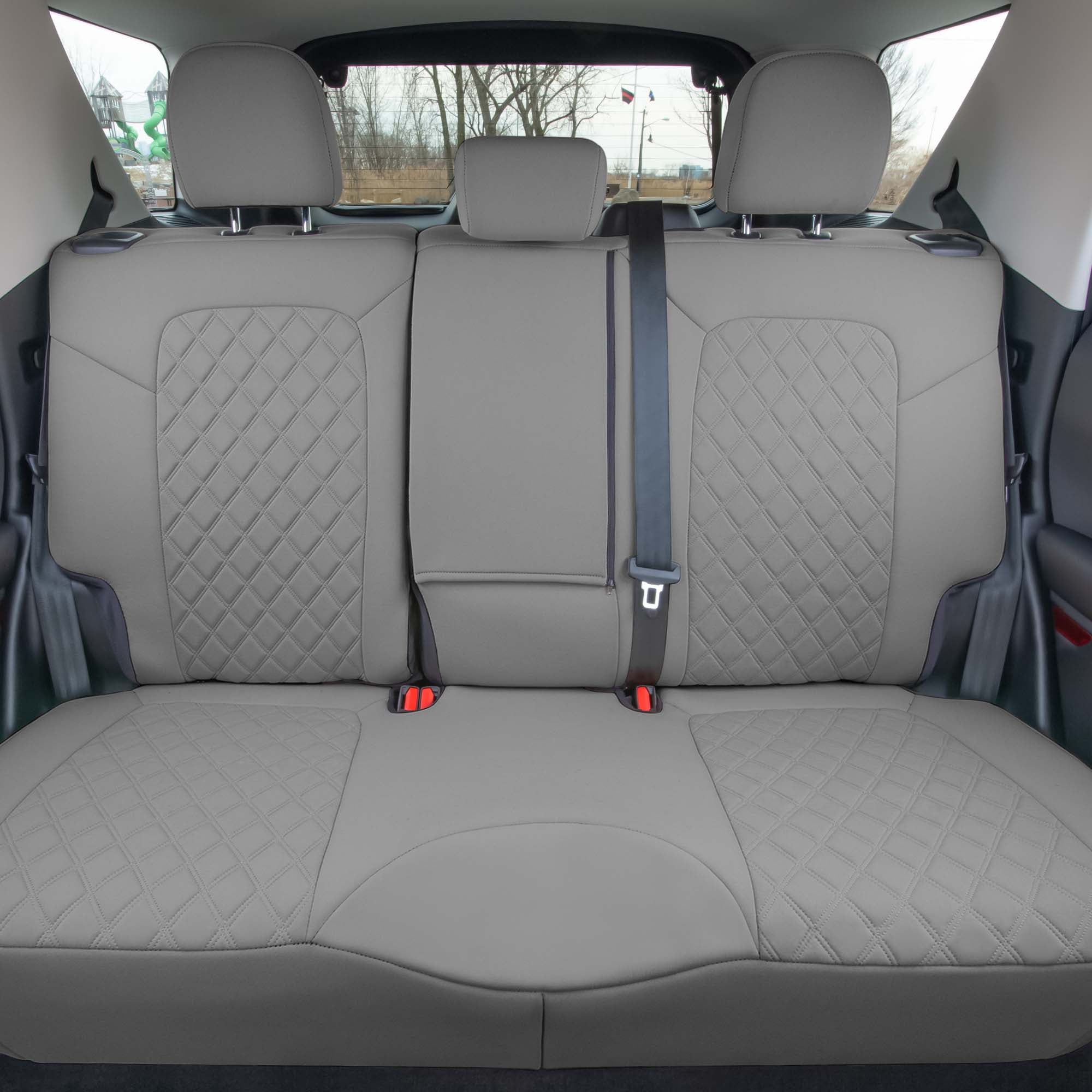 Ford Bronco Sport 2021-2024 - Rear Set Seat Covers  -  Solid Gray Ultraflex Neoprene