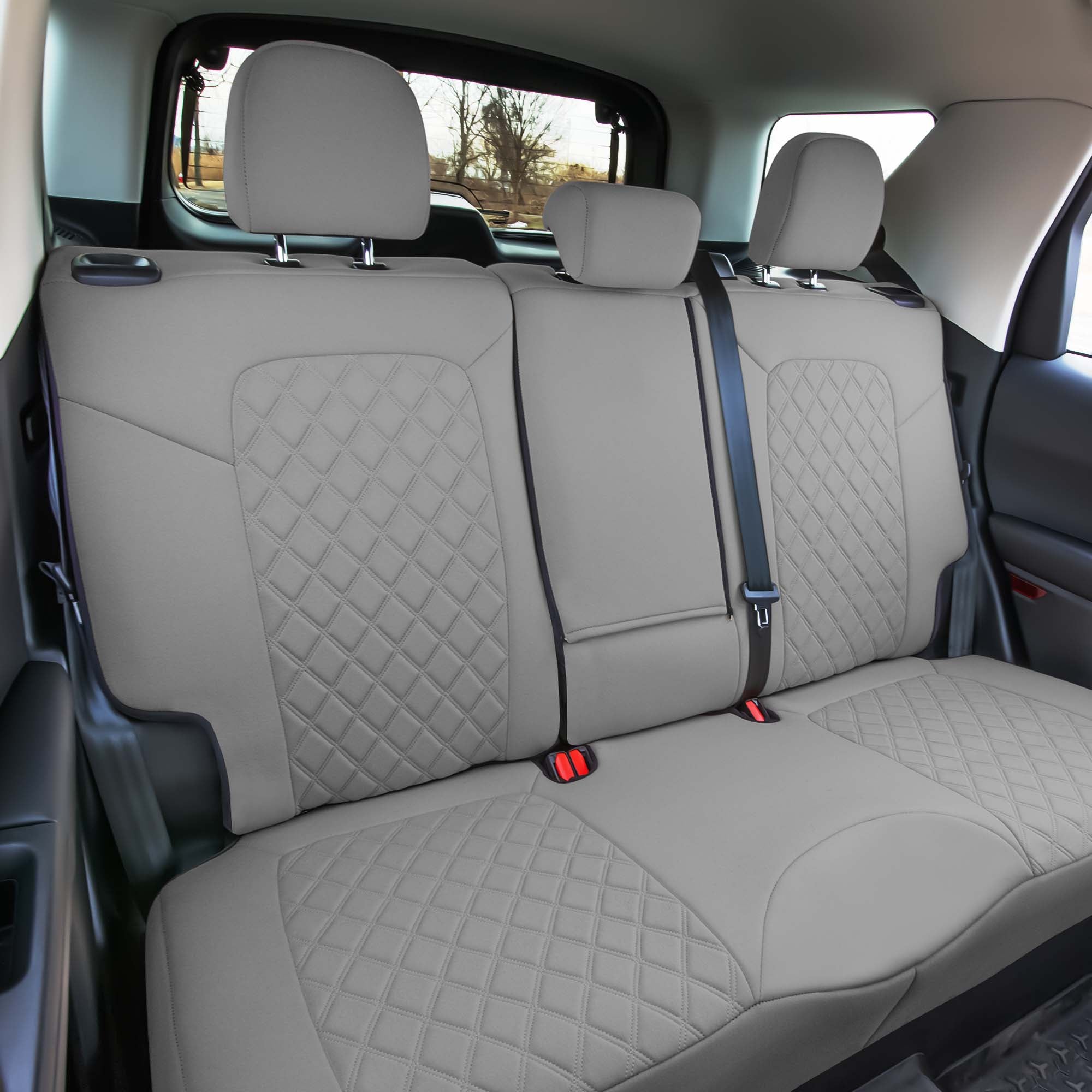 Ford Bronco Sport 2021-2024 - Rear Set Seat Covers  -  Solid Gray Ultraflex Neoprene