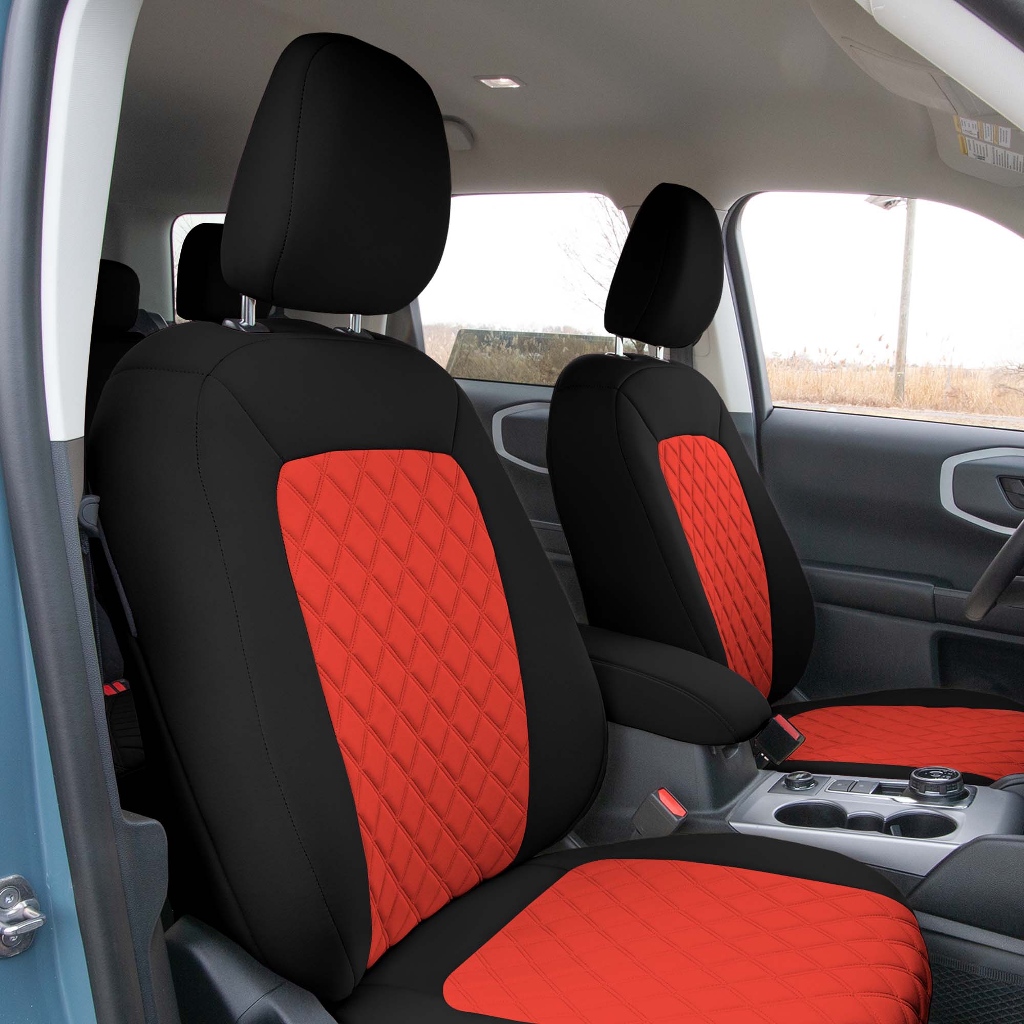 Ford Bronco Sport 2021-2024 - Full Set Seat Covers  -  Red Ultraflex Neoprene