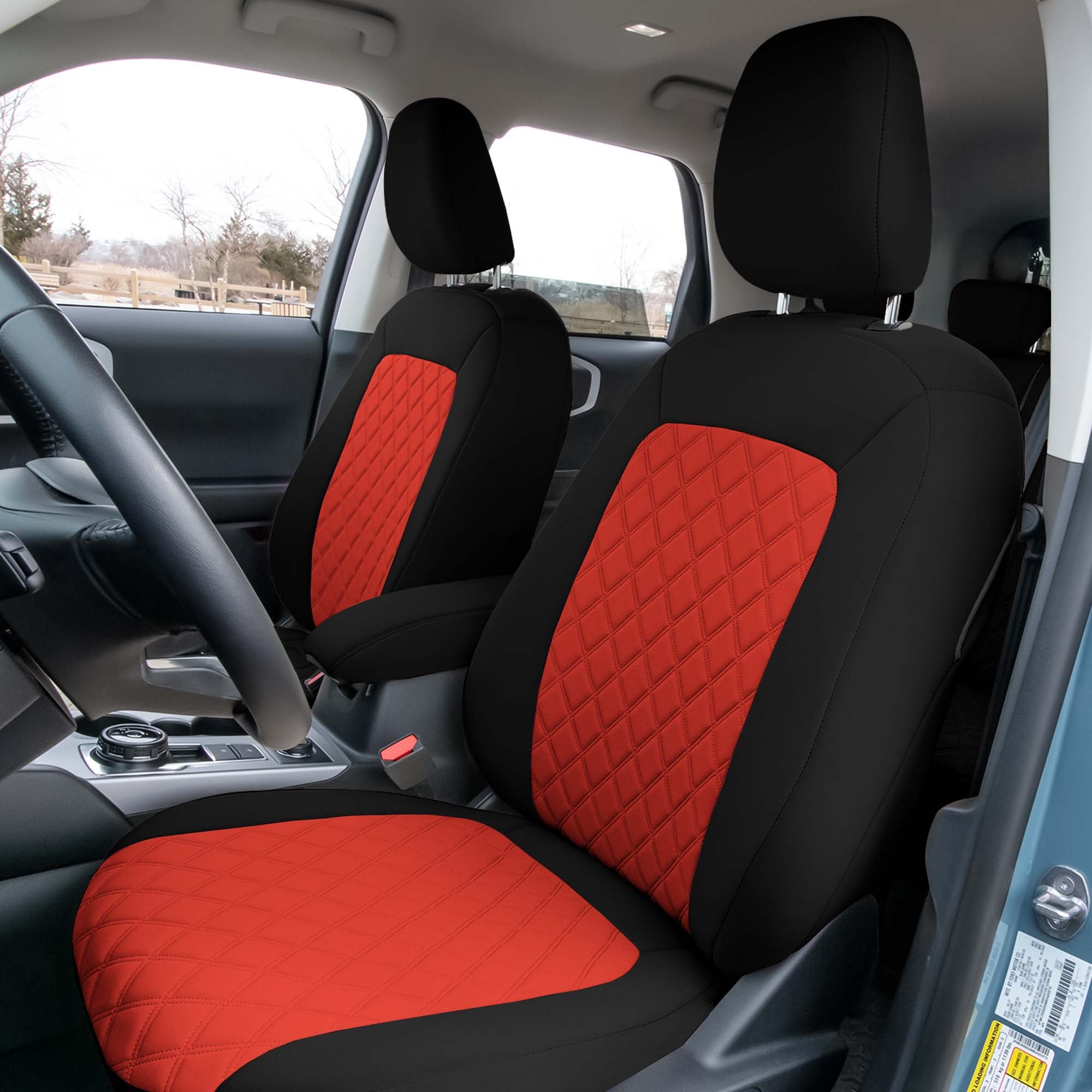 Ford Bronco Sport 2021-2024 - Front Set Seat Covers  -  Red Ultraflex Neoprene