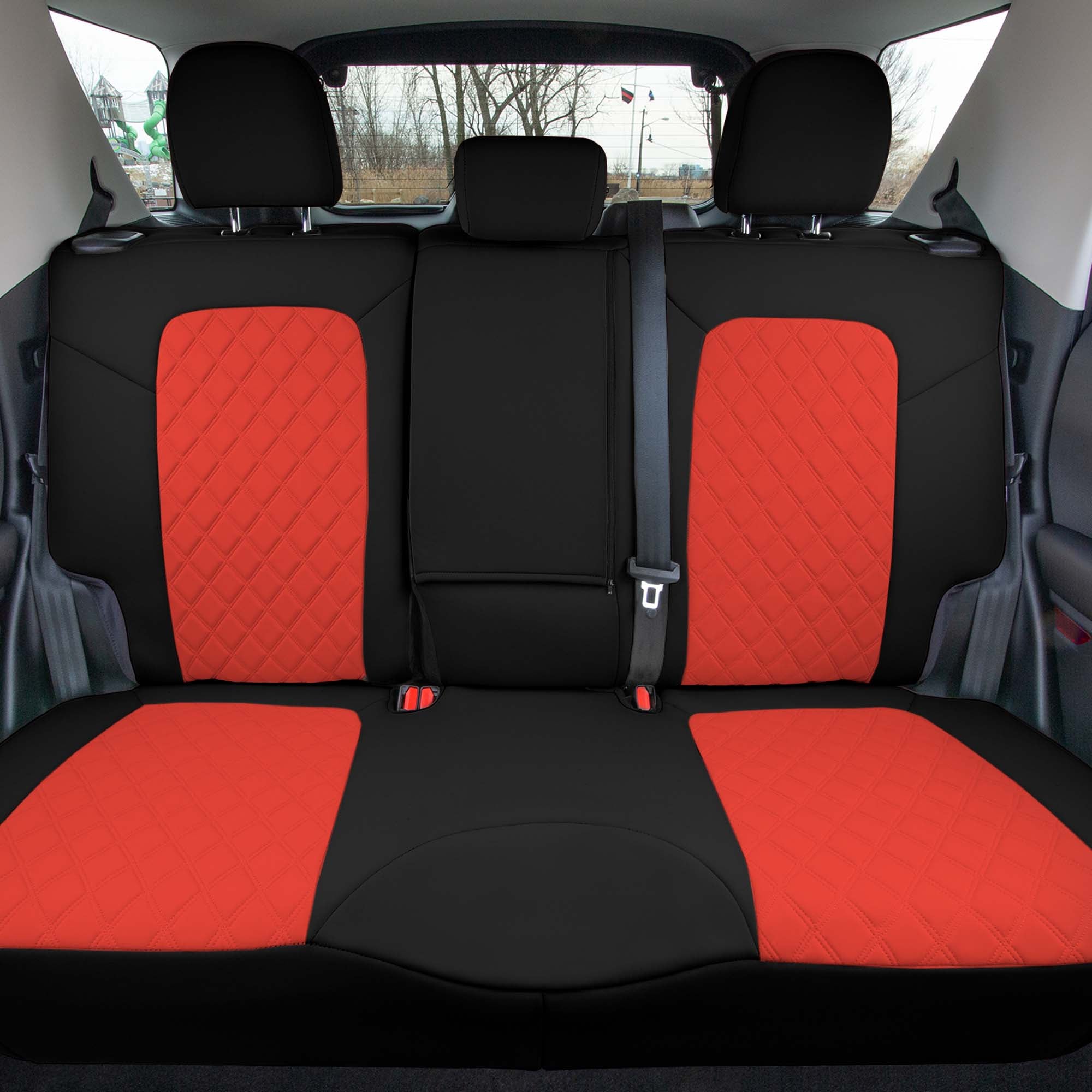 Ford Bronco Sport 2021-2024 - Rear Set Seat Covers  -  Red Ultraflex Neoprene