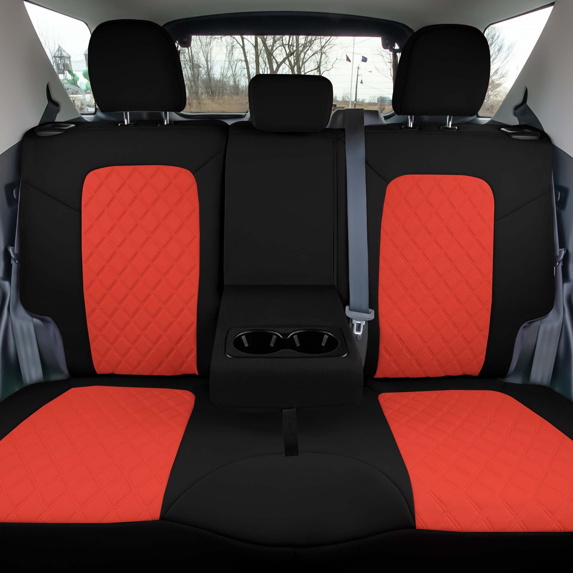 Ford Bronco Sport 2021-2024 - Rear Set Seat Covers  -  Red Ultraflex Neoprene