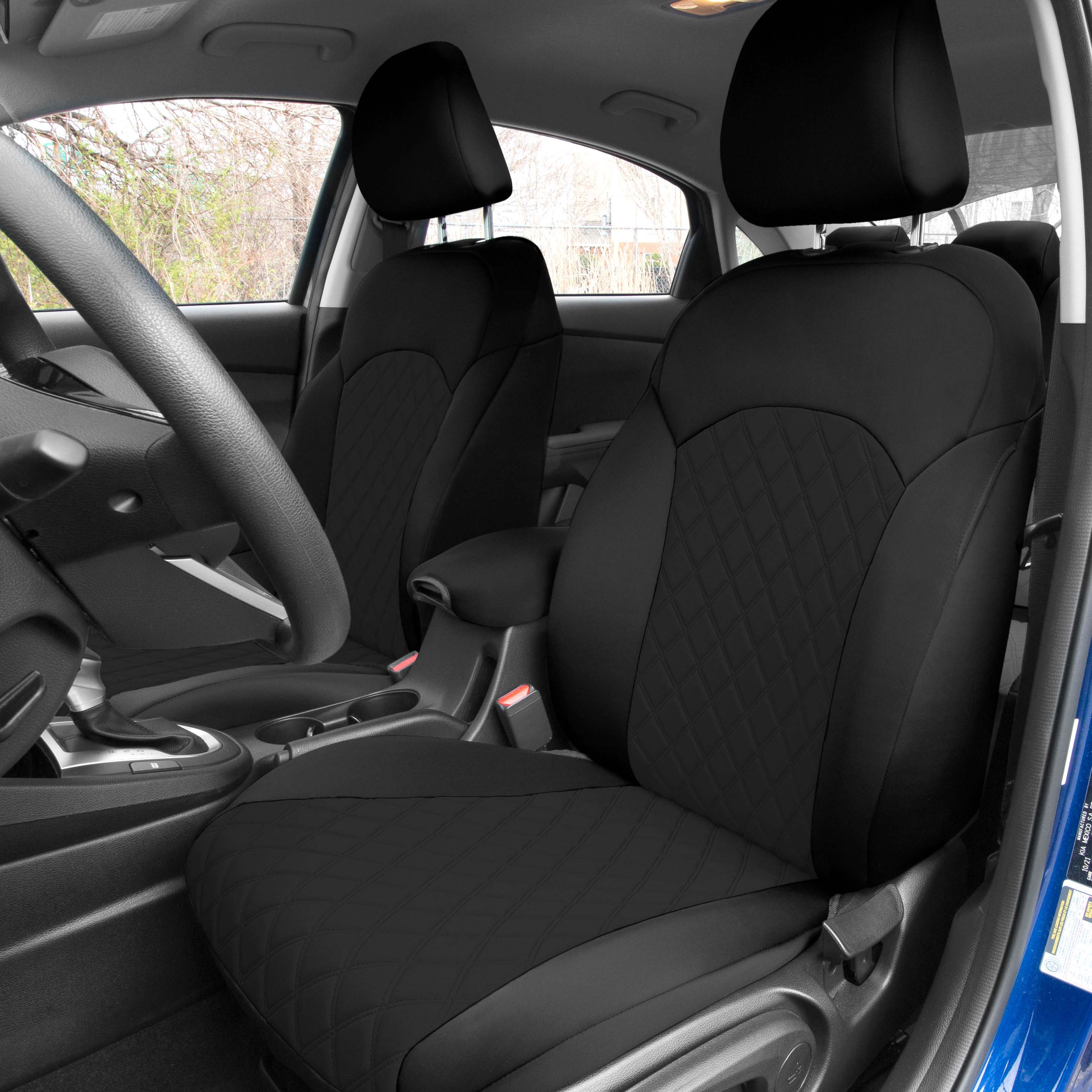 KIA Forte 2019-2024  - Front Set Seat Covers - Black Ultraflex Neoprene