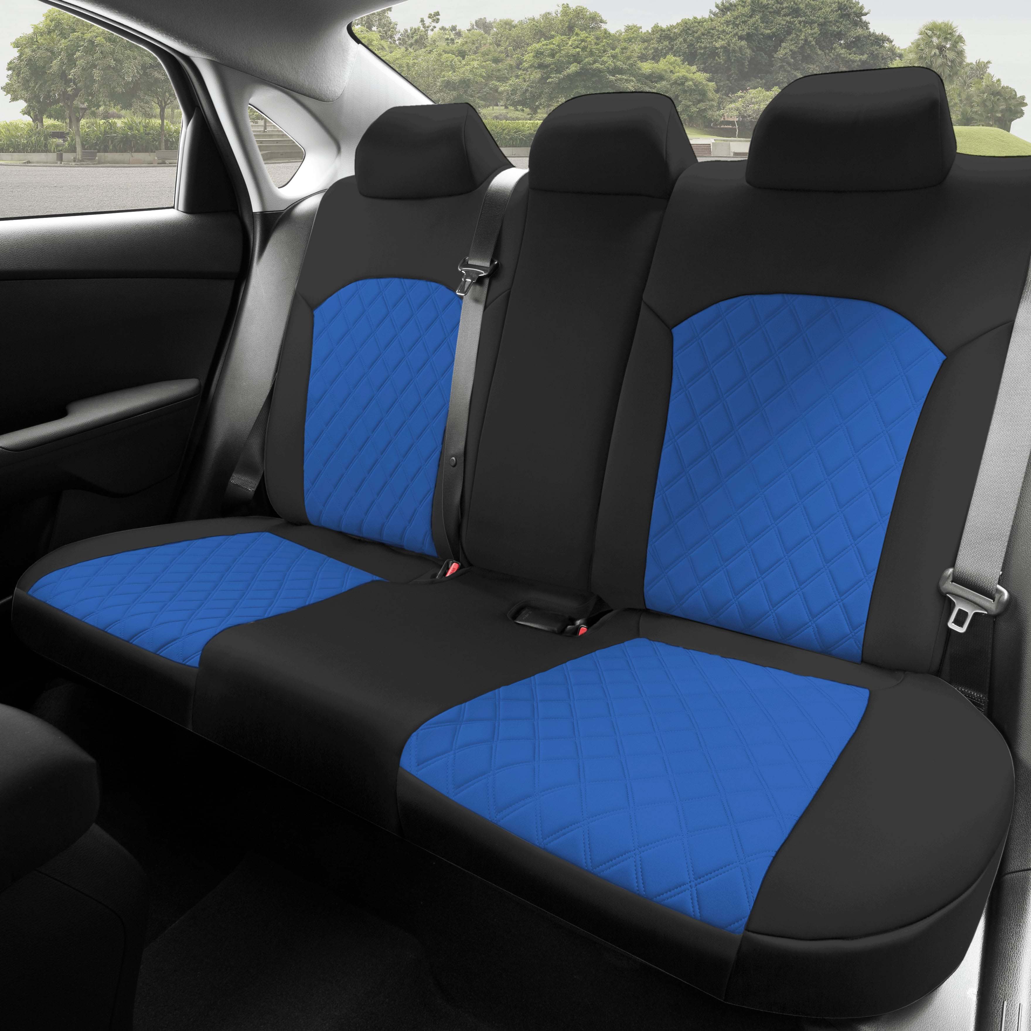 KIA Forte 2019-2024  - Rear Set Seat Covers - Blue Ultraflex Neoprene