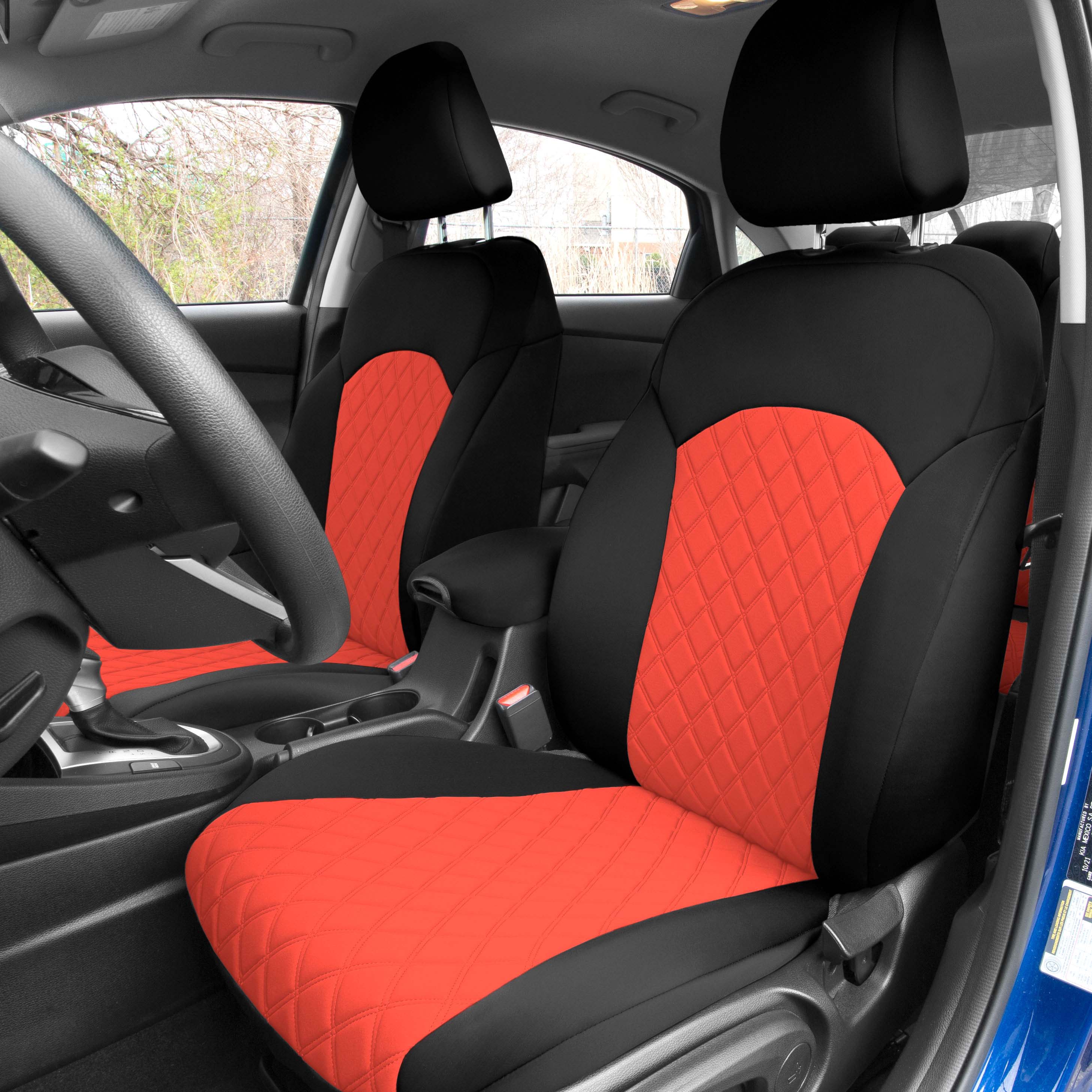 KIA Forte 2019-2024  - Front Set Seat Covers - Red Ultraflex Neoprene