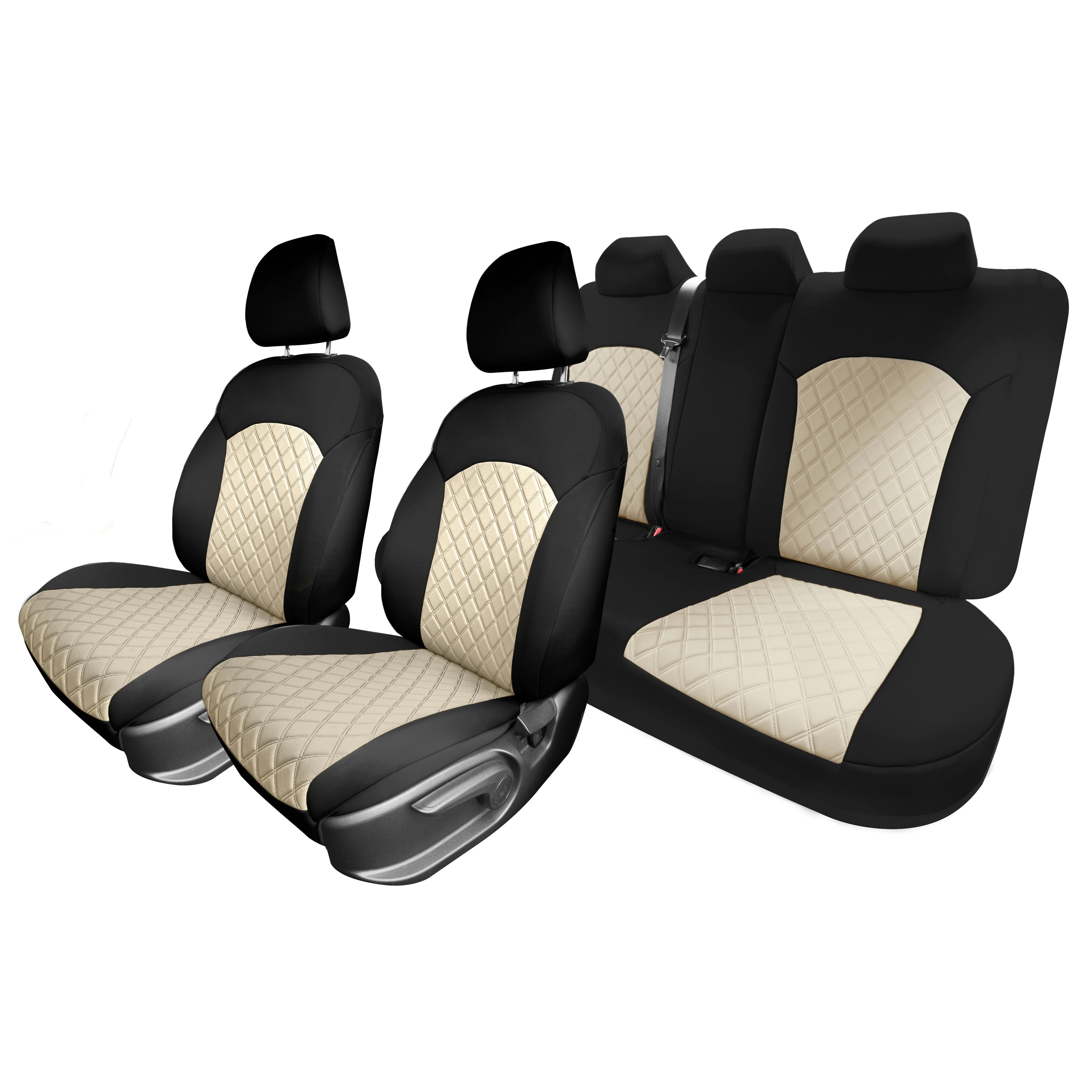 KIA Forte 2019-2024  - Full Set Seat Covers - Beige Ultraflex Neoprene