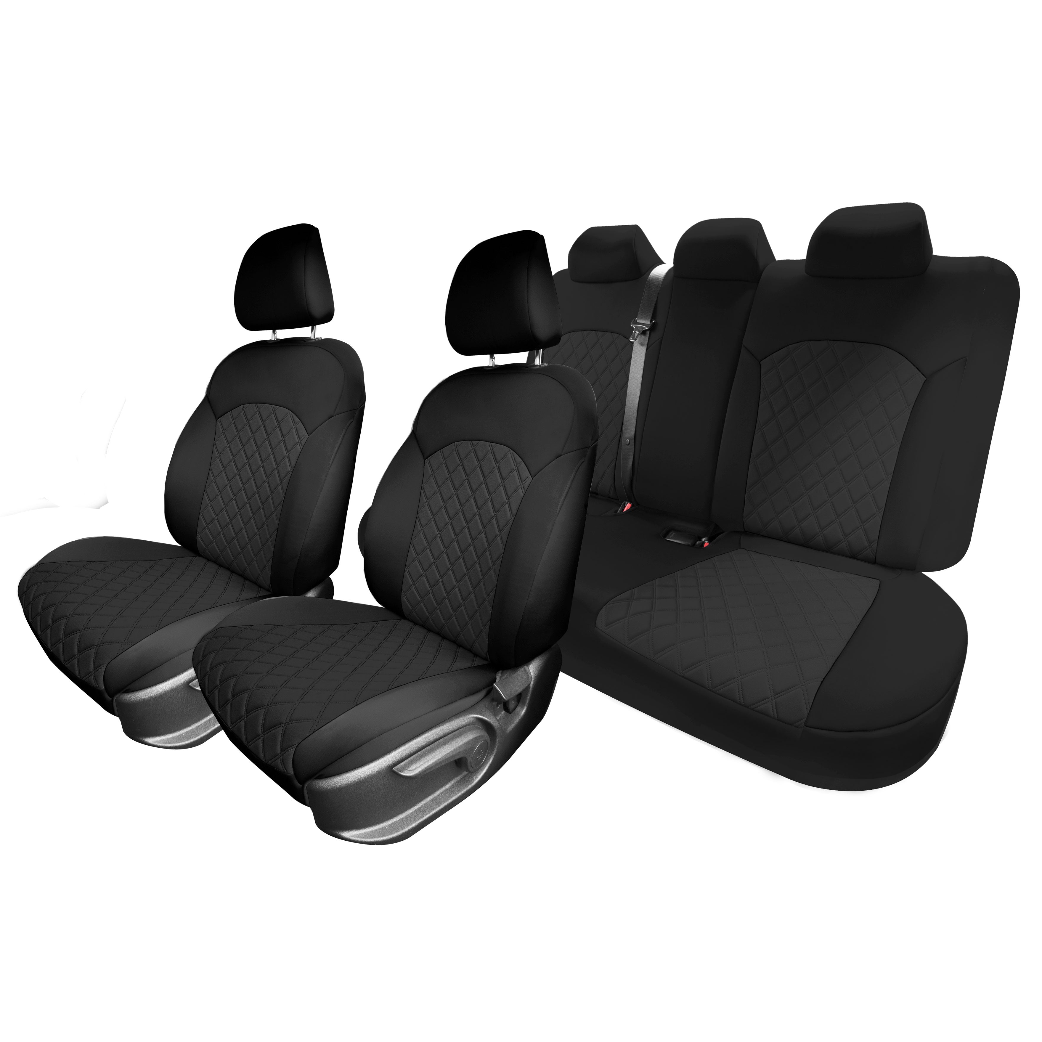 KIA Forte 2019-2024 FE | LXS - Full Set Seat Covers - Black Ultraflex Neoprene