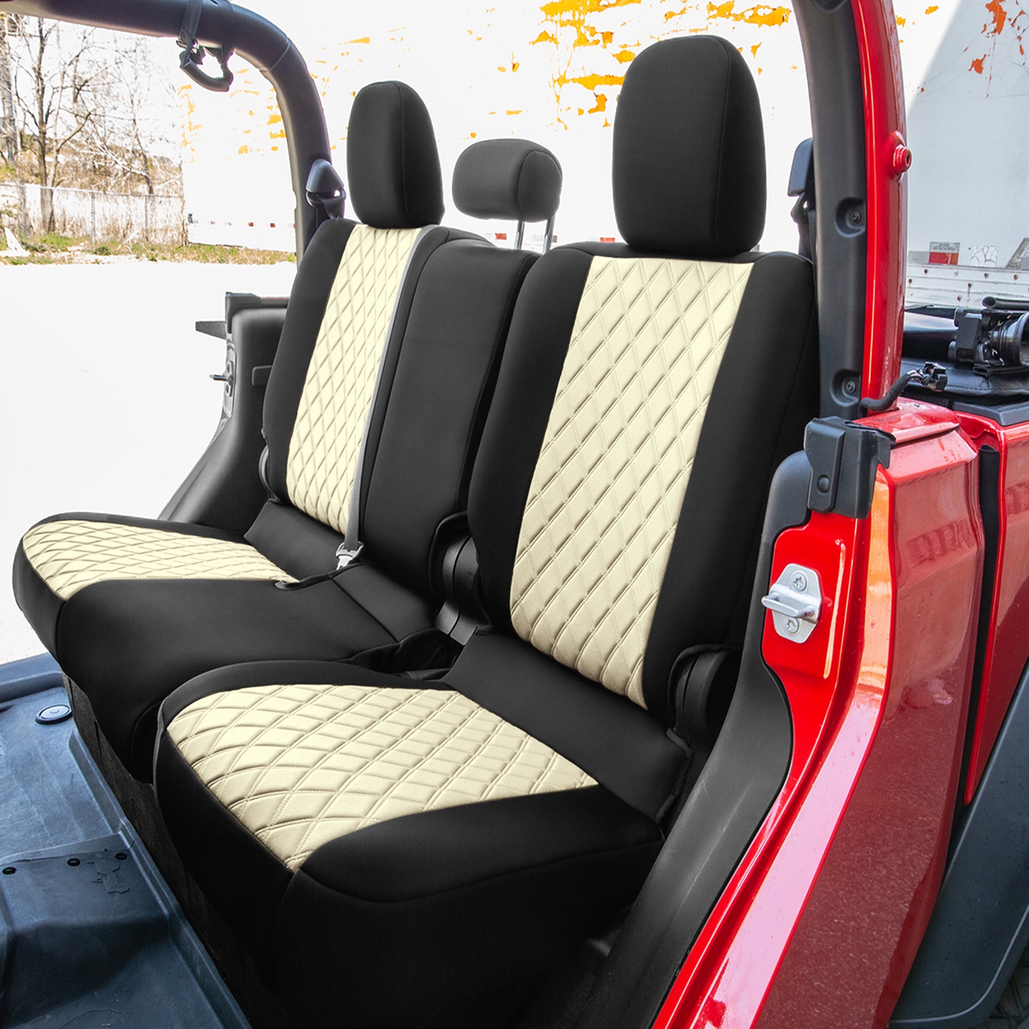 Jeep Gladiator JT 2020-2023 - Rear Set Seat Covers - Beige Neoprene