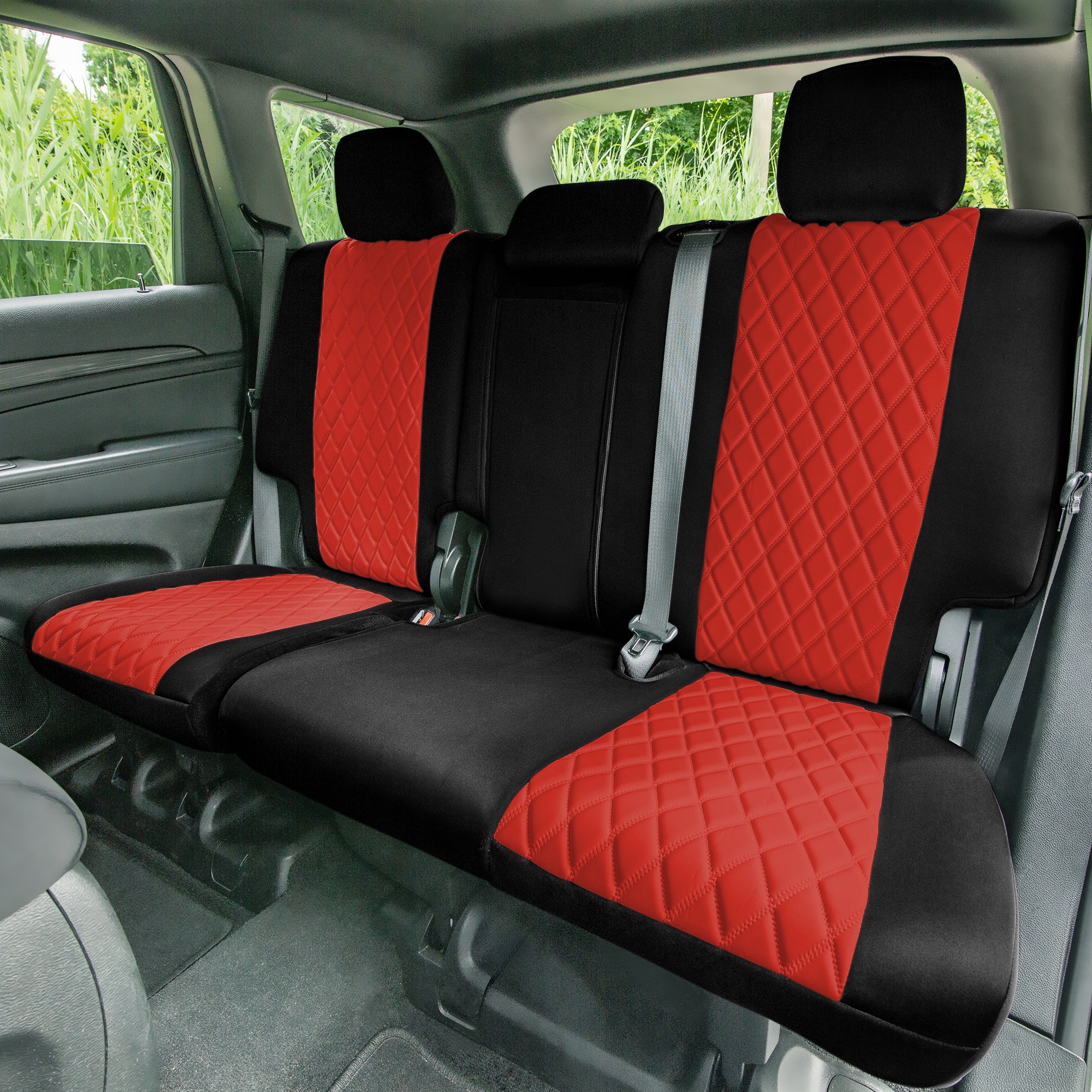 Jeep Grand Cherokee 2011 -2021 - Rear Set Seat Covers - Red Ultraflex Neoprene