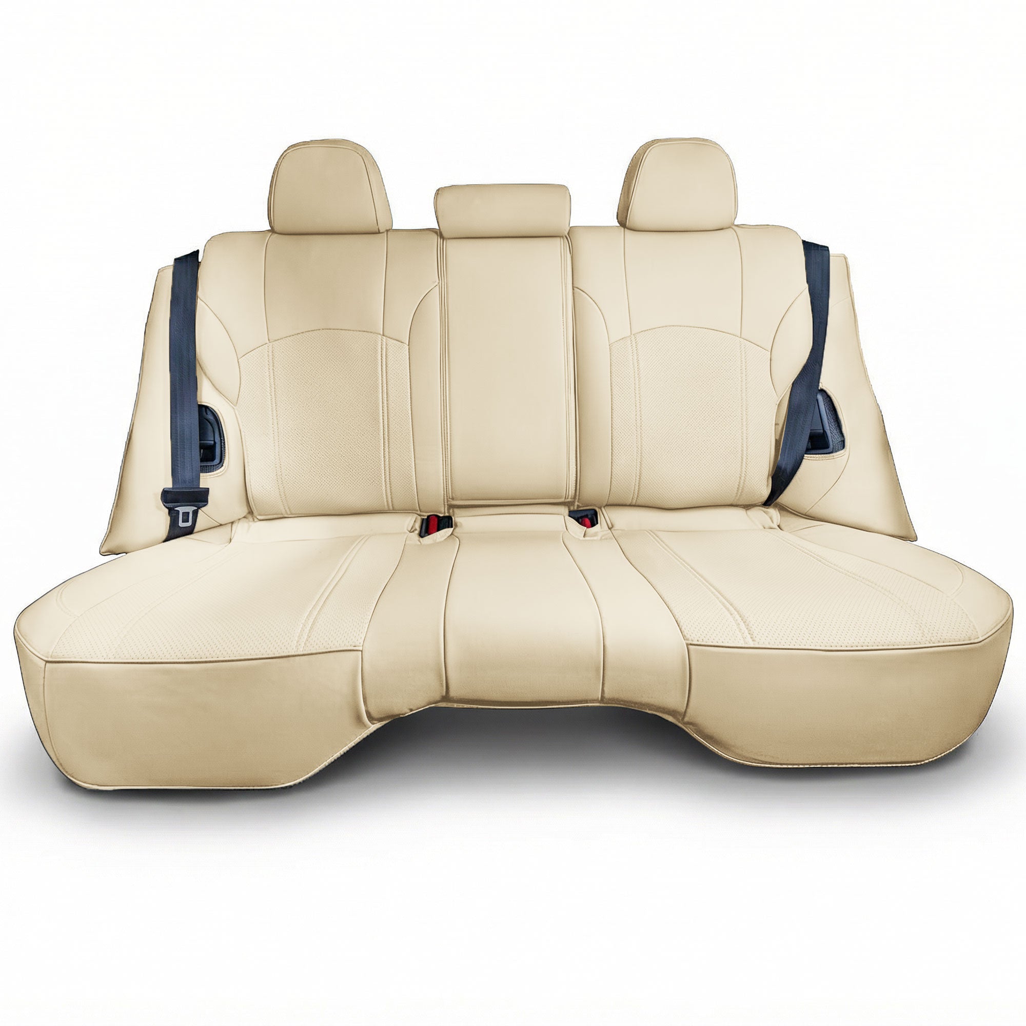 Subaru Outback 2020 - 2025 - Rear Set Seat Covers - Solid Beige Faux Leather
