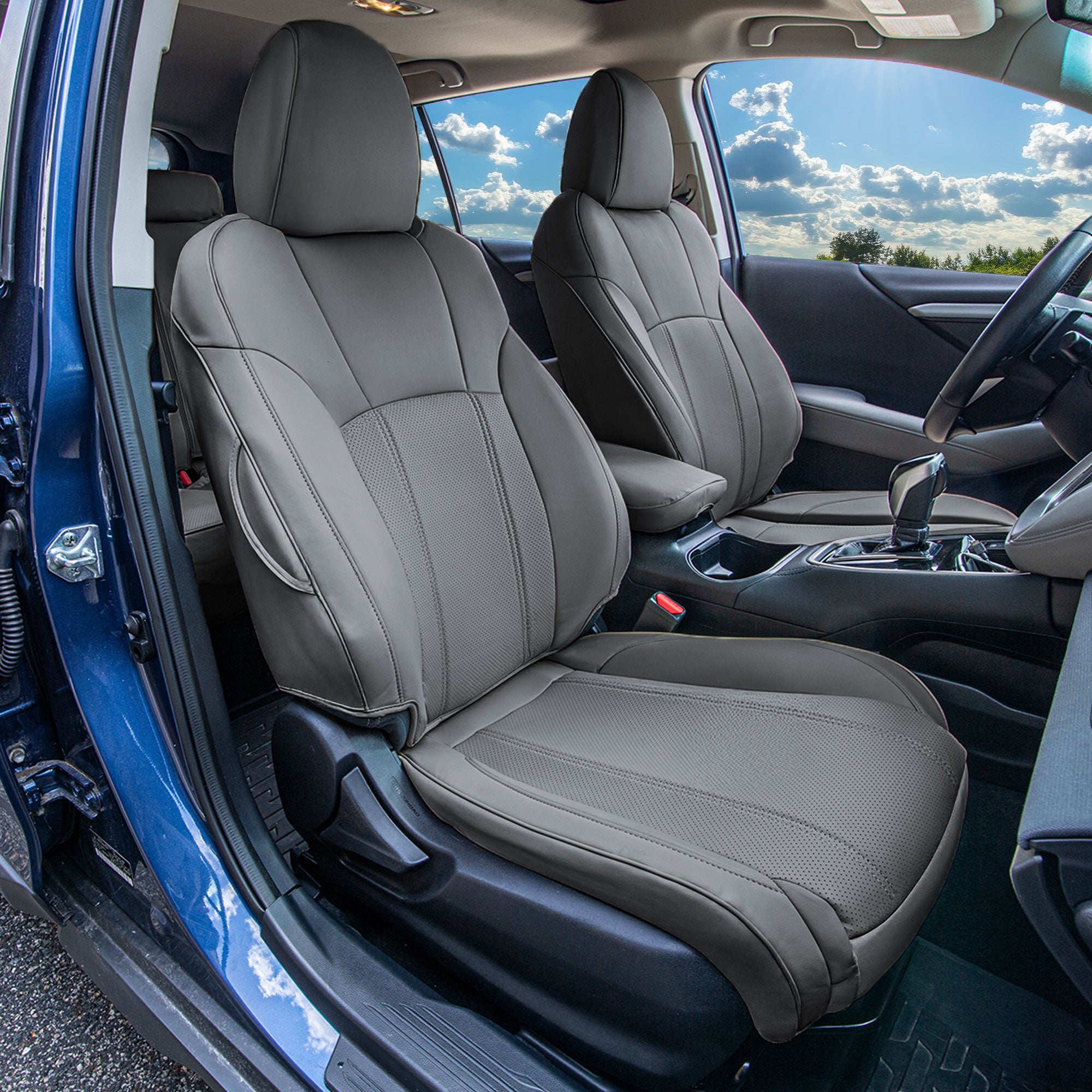 Subaru Outback 2020 - 2025 - Full Set Seat Covers - Solid Gray Faux Leather