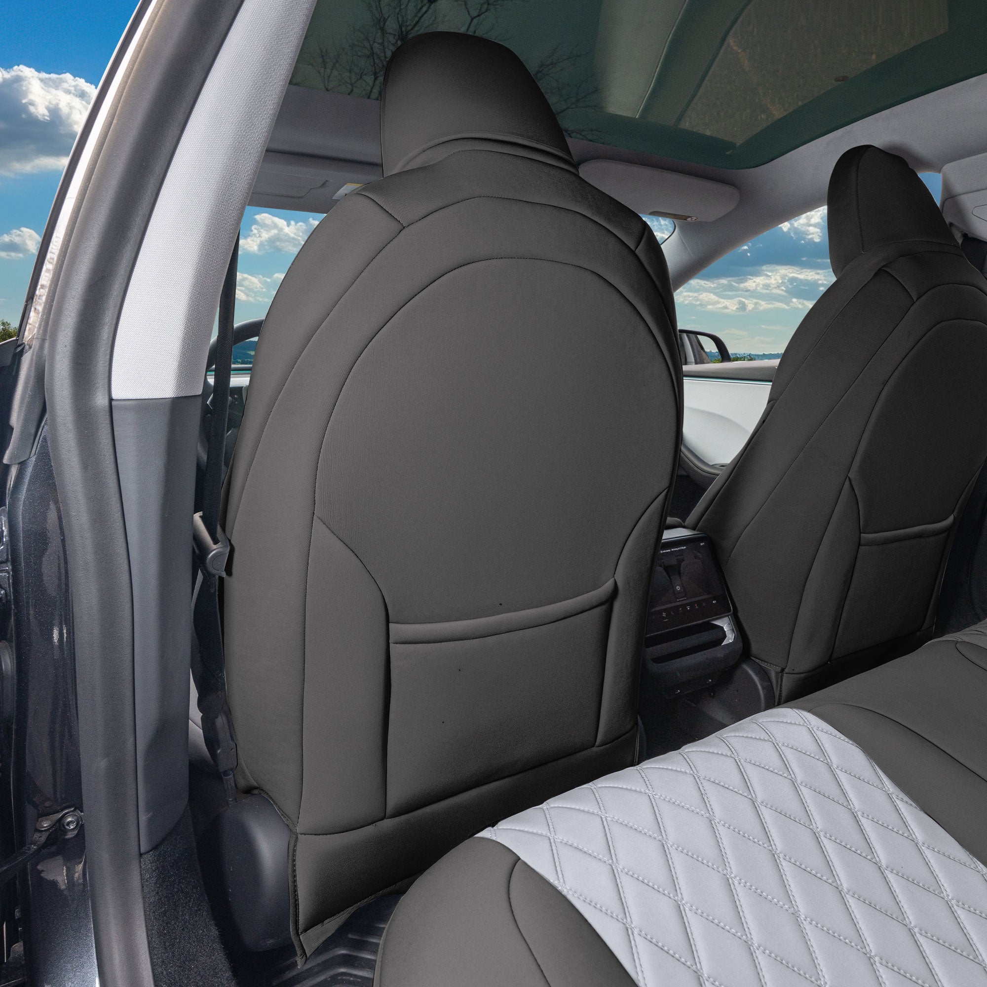 Tesla Model 3 2024 - 2026 - Full Set Seat Covers - Gray Ultraflex Neoprene