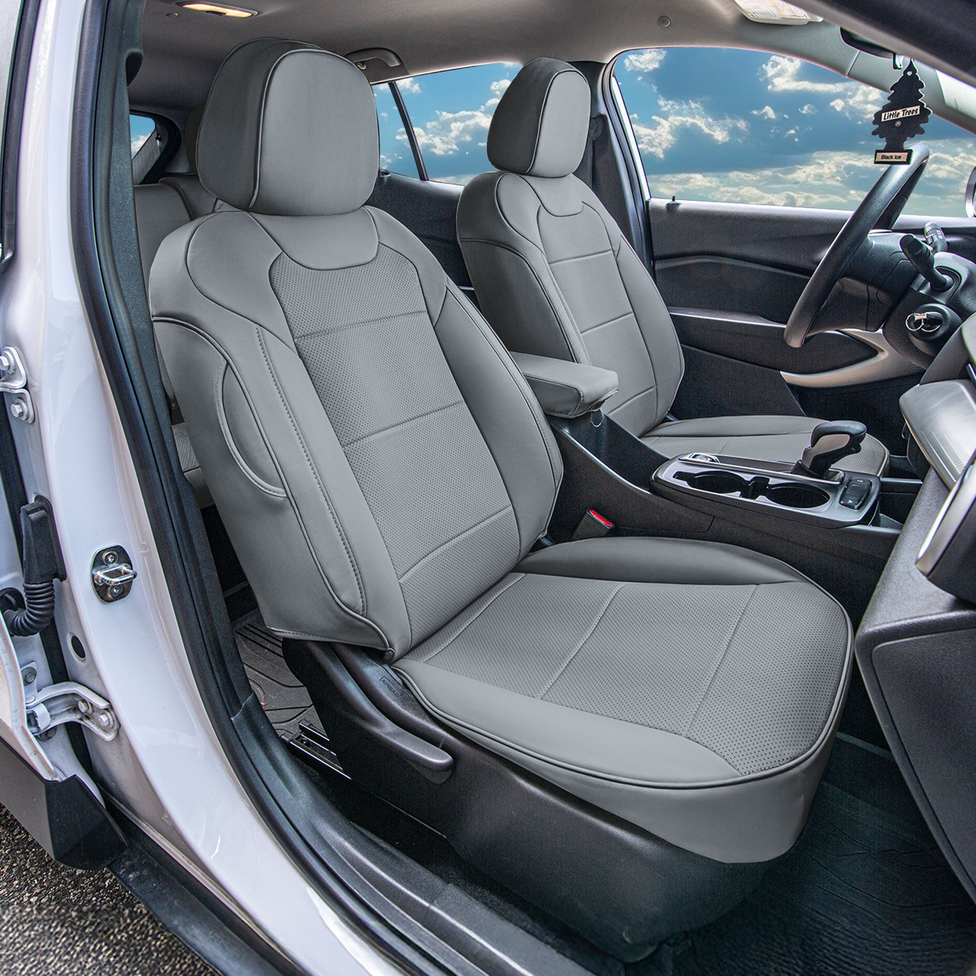 Chevrolet Trax 2024–2026 - Full Set Covers - Solid Gray Faux Leather