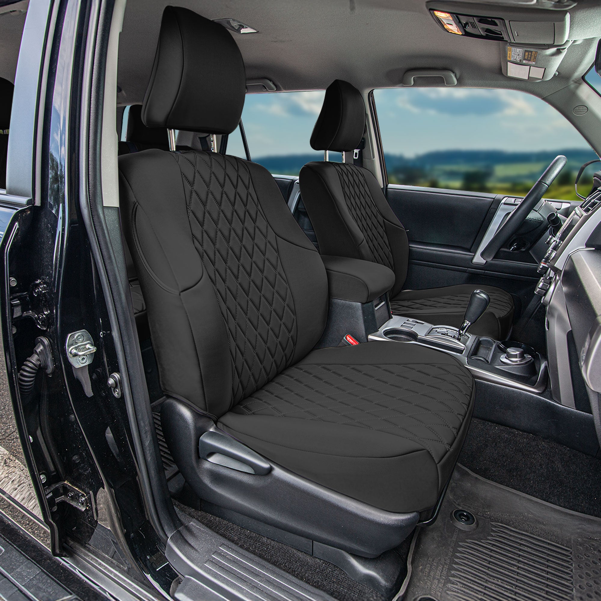 Toyota 4Runner 2010–2024 – 7 Passenger - Front Set Covers - Black Ultraflex Neoprene