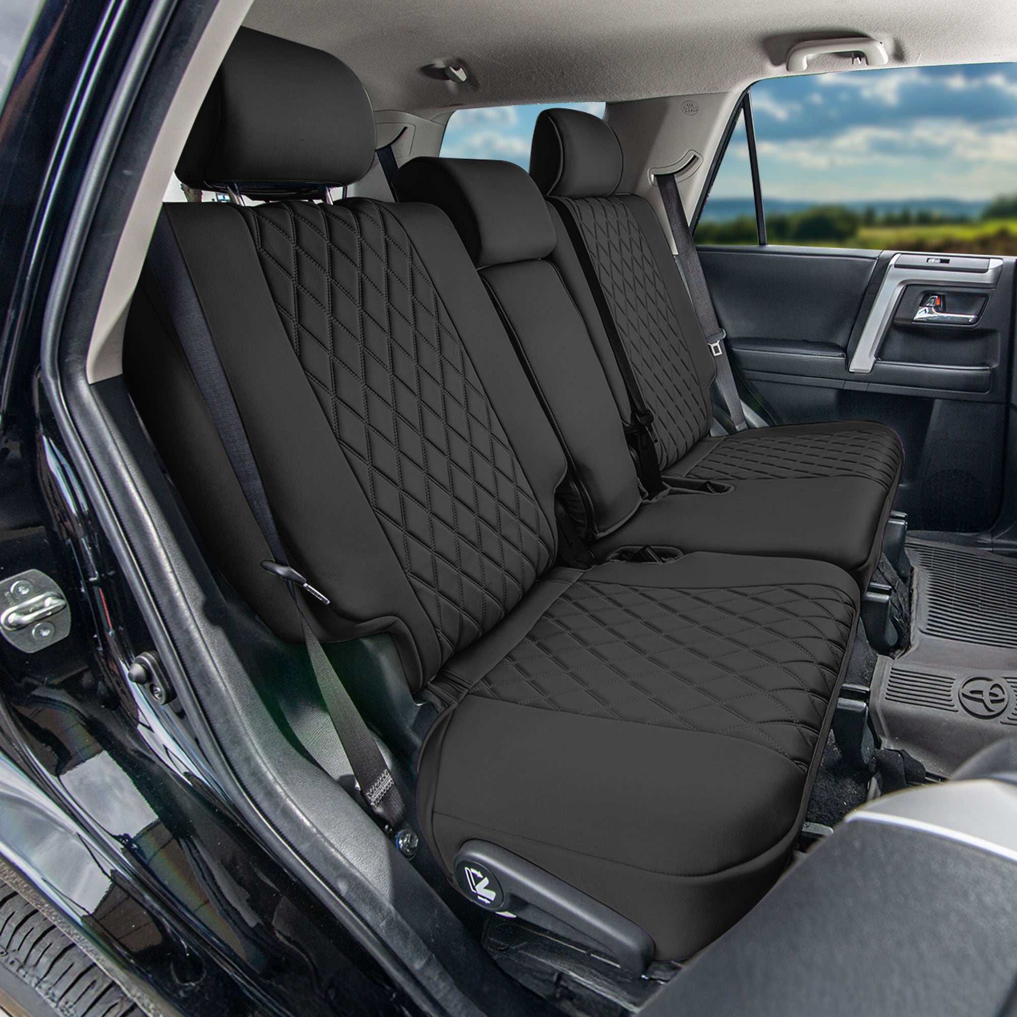 Toyota 4Runner 2010–2024 – 7 Passenger 2nd Row Seat Covers - Black Ultraflex Neoprene