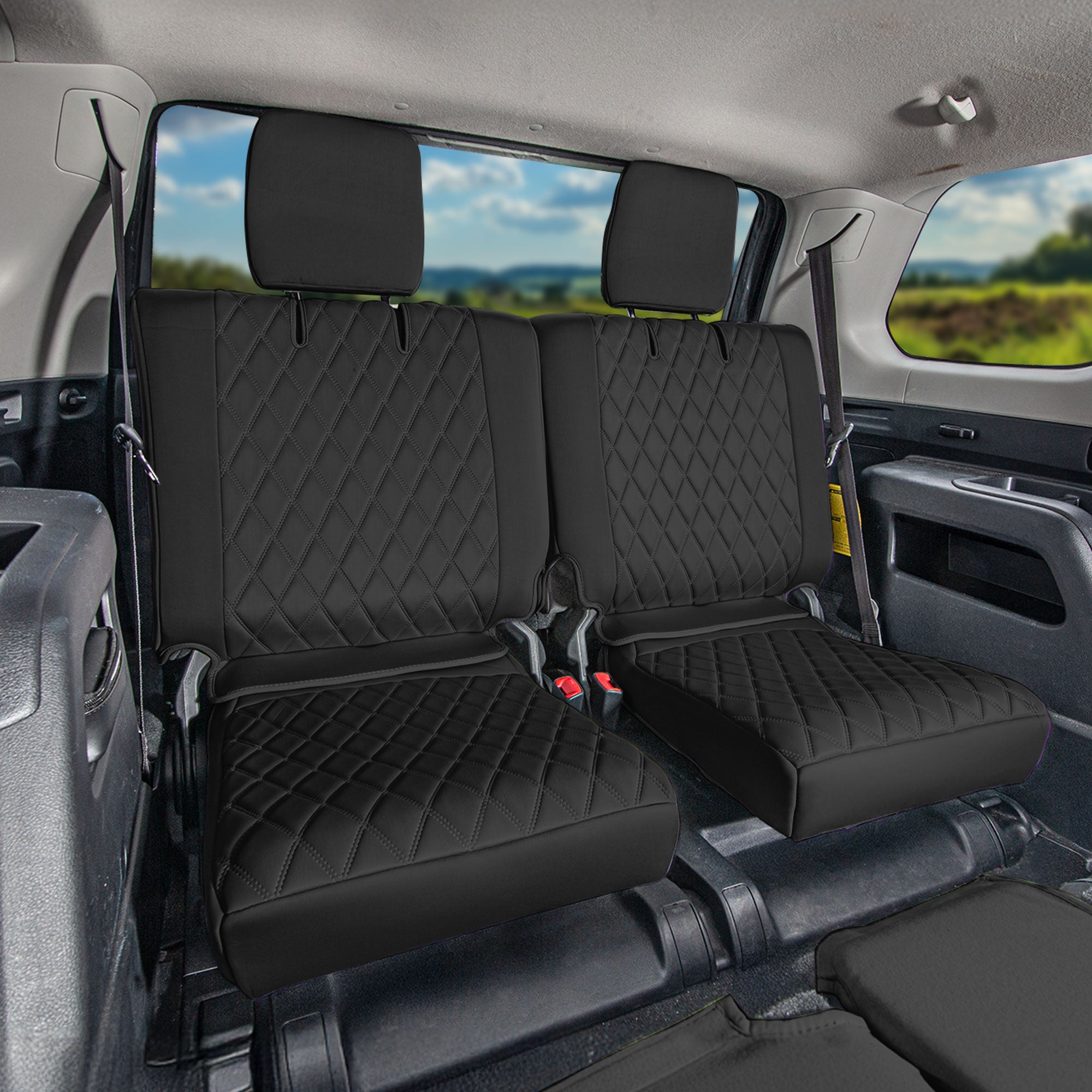 Toyota 4Runner 2010–2024 – 7 Passenger 3rd Row Seat Covers - Black Ultraflex Neoprene