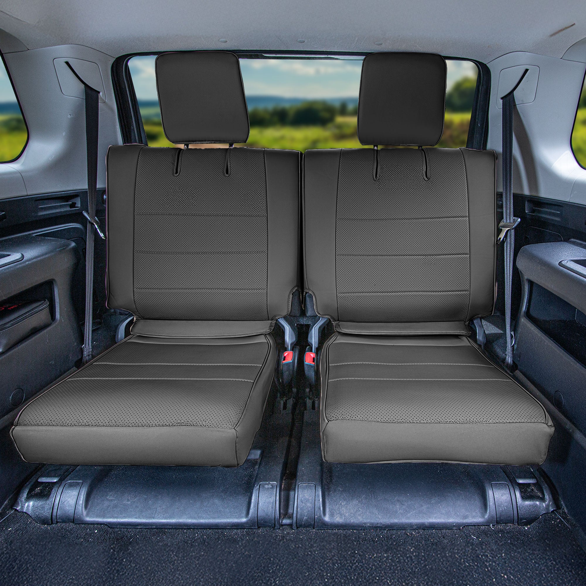 Toyota 4Runner 2010–2024 – 7 Passenger 3rd Row Seat Covers - Black Faux Leather