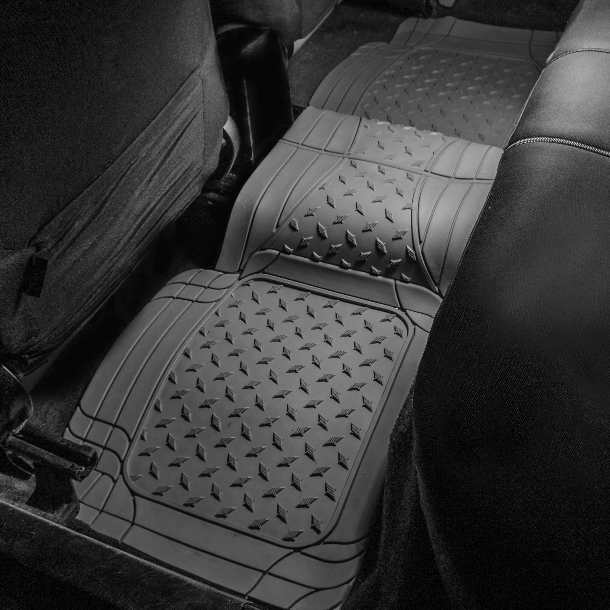 Semi-Custom ClimaProof Trimmable Non-Slip Vinyl Car Floor Mats - Rear Set Gray