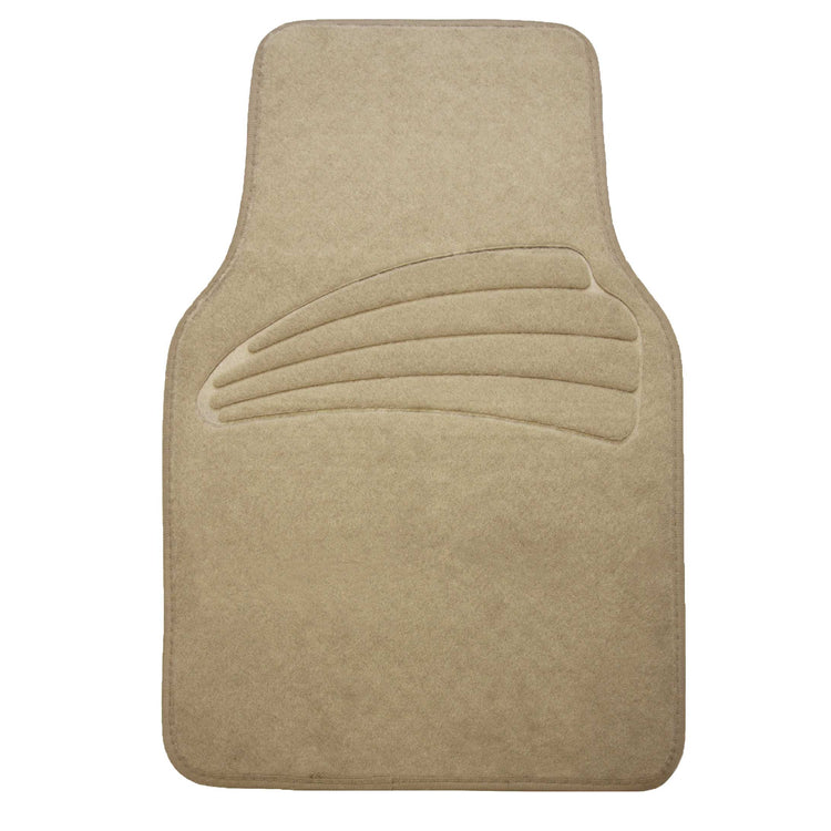 FH Group 4-Piece Beige Universal Carpet Floor Mat Liners with