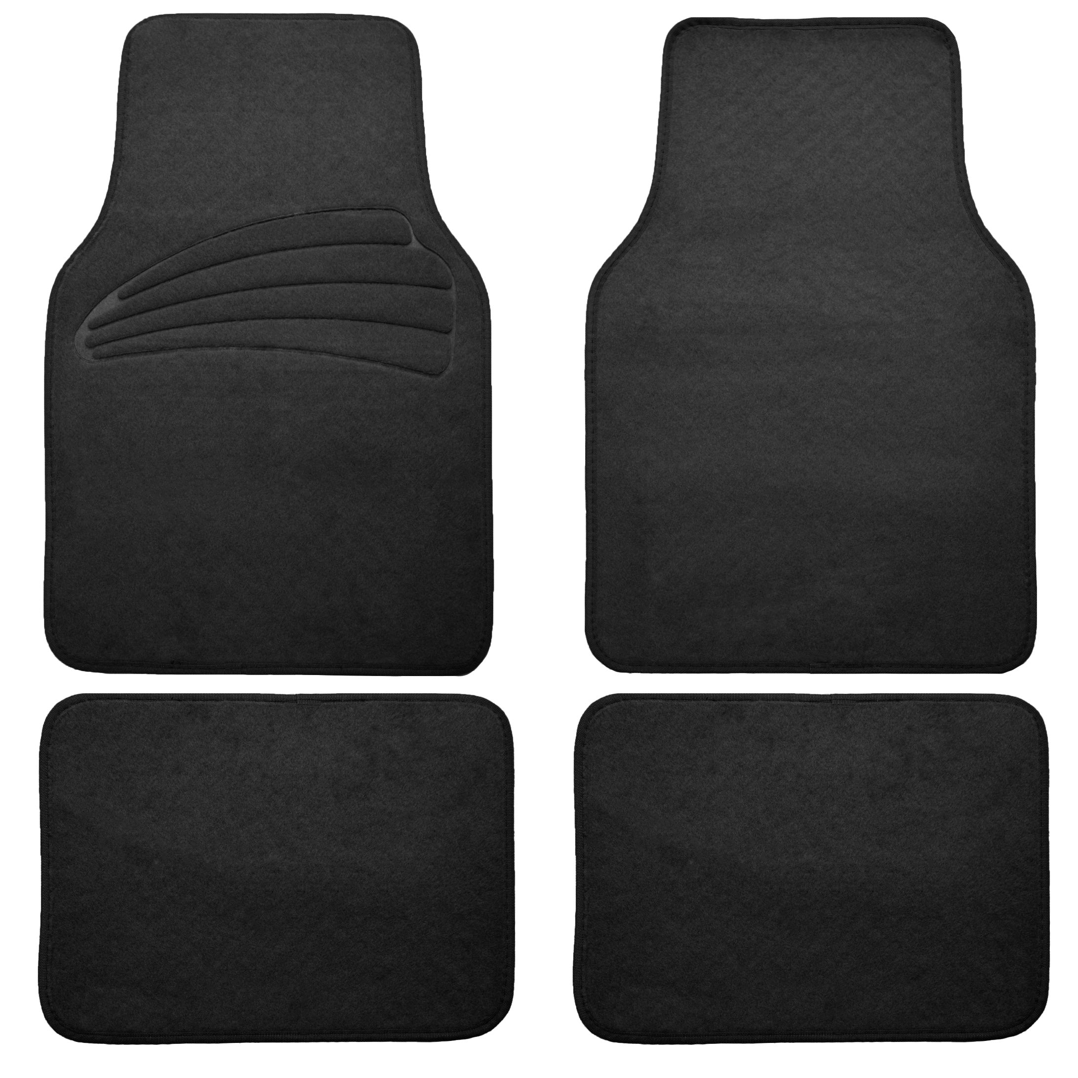 Premium Carpet Floor Mats with Heel Pad Floor Liners - Full Set Black