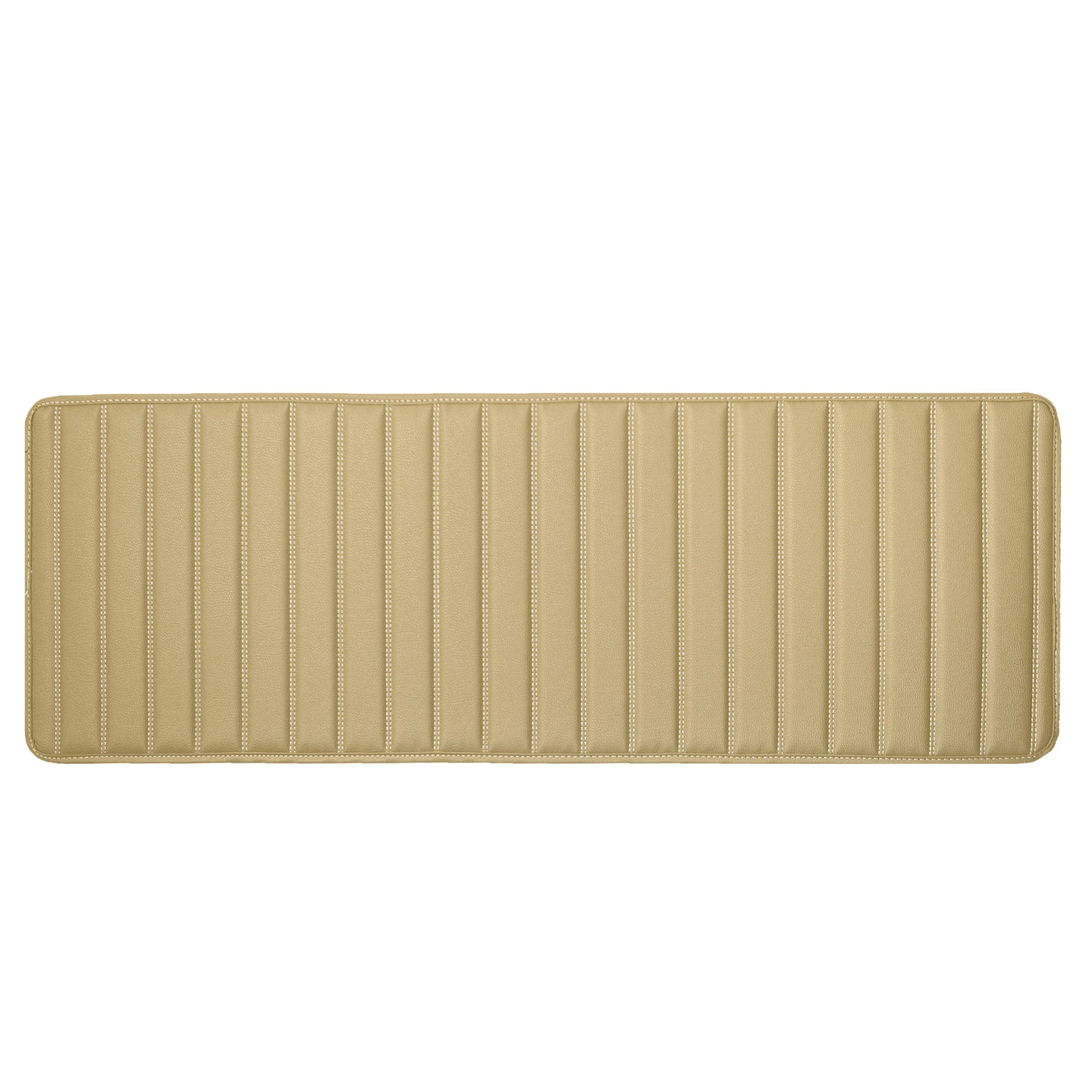 Deluxe Heavy-Duty Non-Slip Faux Leather Flat Stripe Multi-Purpose Cargo Liner - Beige, 14