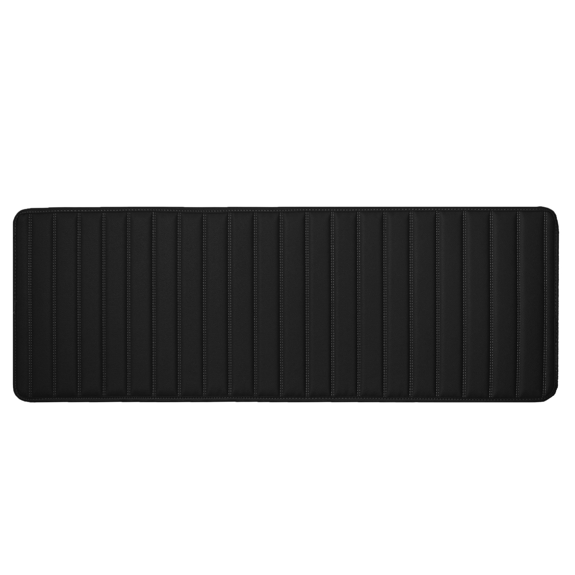 Deluxe Heavy-Duty Non-Slip Faux Leather Flat Stripe Multi-Purpose Cargo Liner - Black, 14
