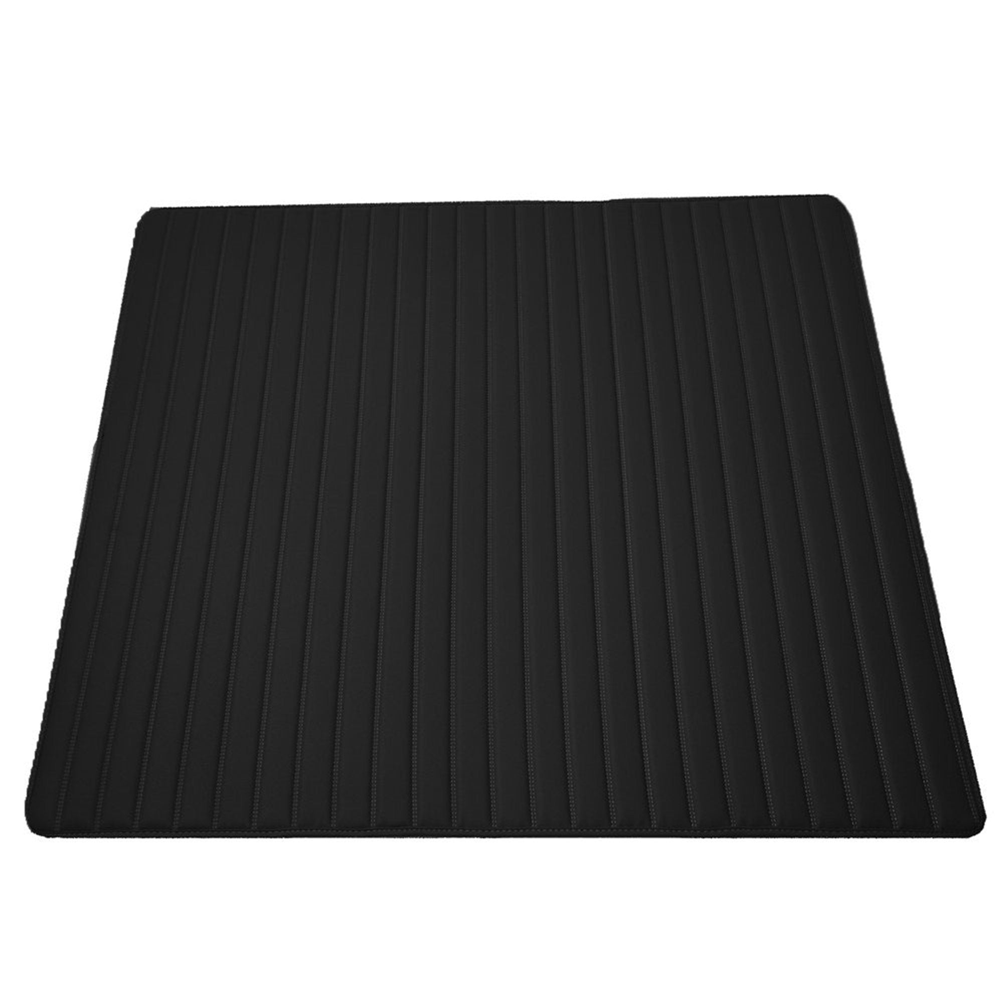 Deluxe Heavy-Duty Non-Slip Faux Leather Flat Stripe Multi-Purpose Cargo Liner - Black, 46