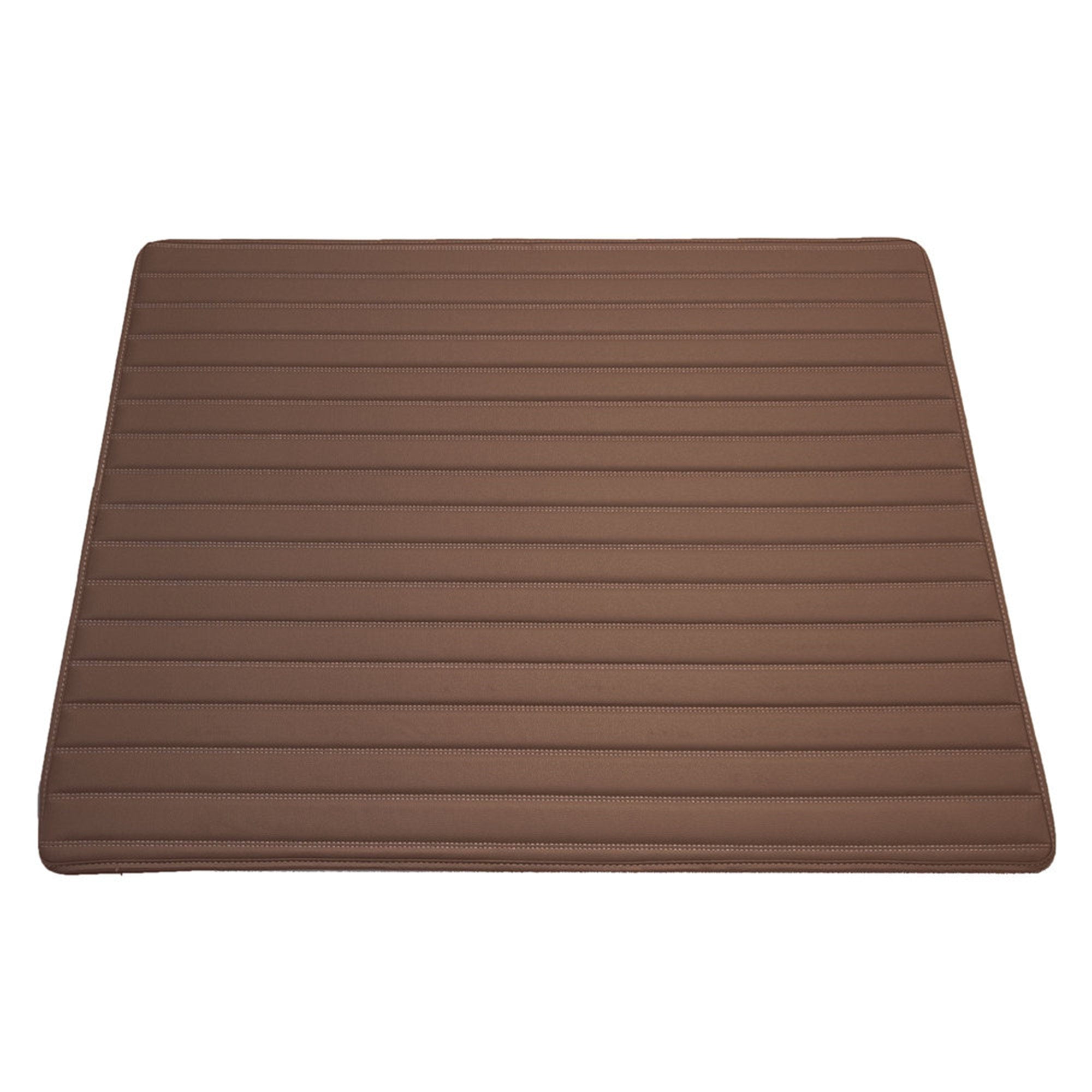 Deluxe Heavy-Duty Non-Slip Faux Leather Flat Stripe Multi-Purpose Cargo Liner - Brown, 32