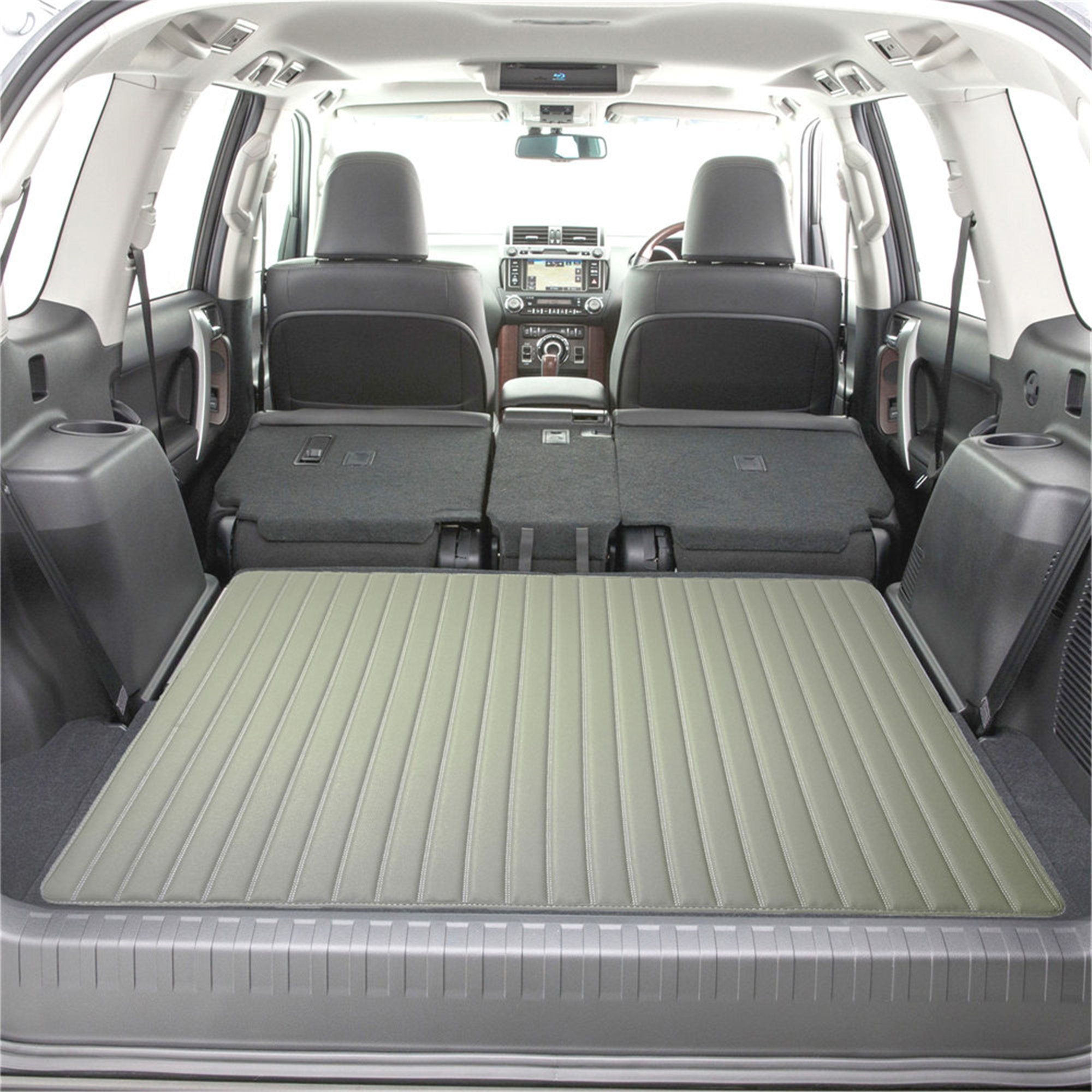 Deluxe Heavy-Duty Non-Slip Faux Leather Flat Stripe Multi-Purpose Cargo Liner - Gray, 46