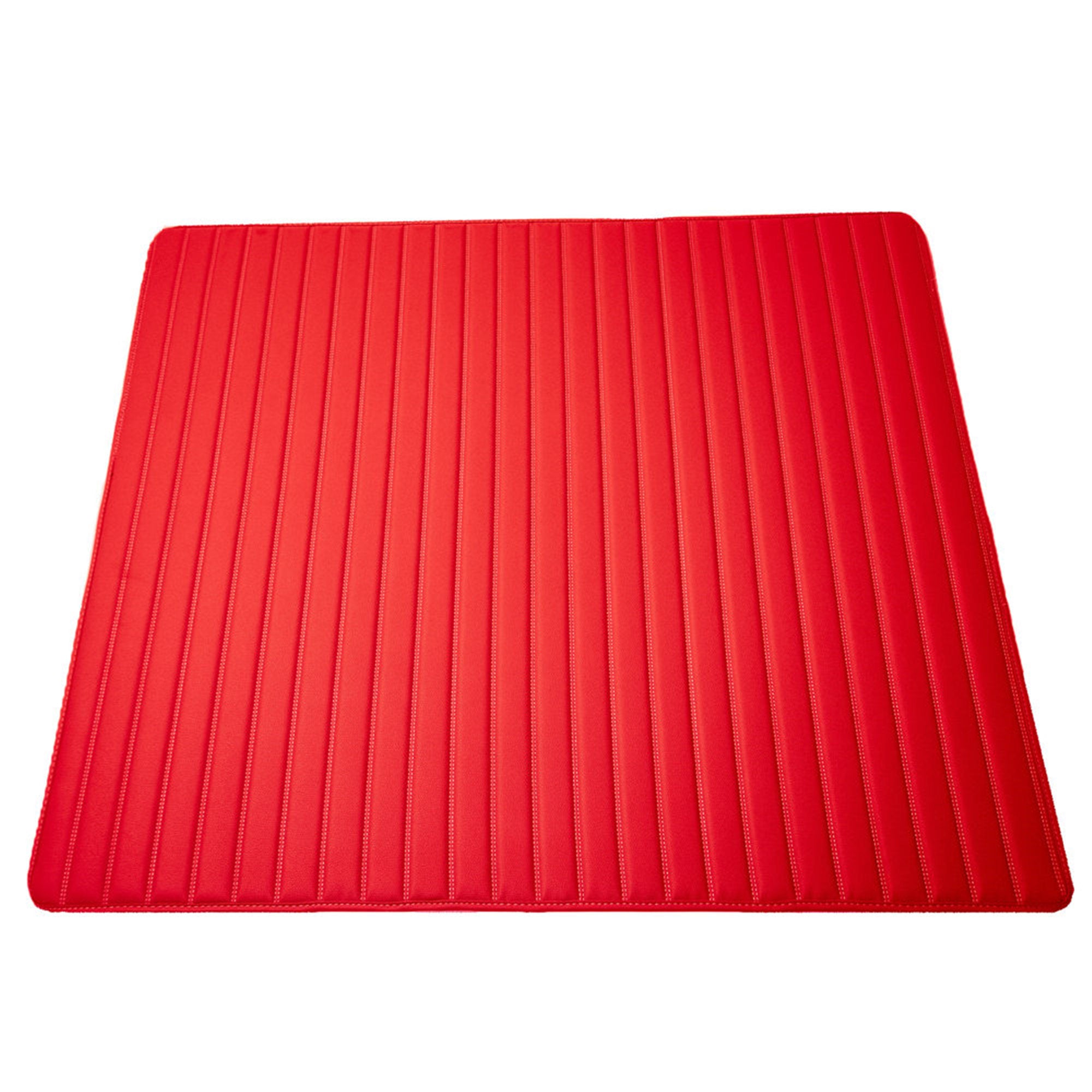 Deluxe Heavy-Duty Non-Slip Faux Leather Flat Stripe Multi-Purpose Cargo Liner - Red, 46