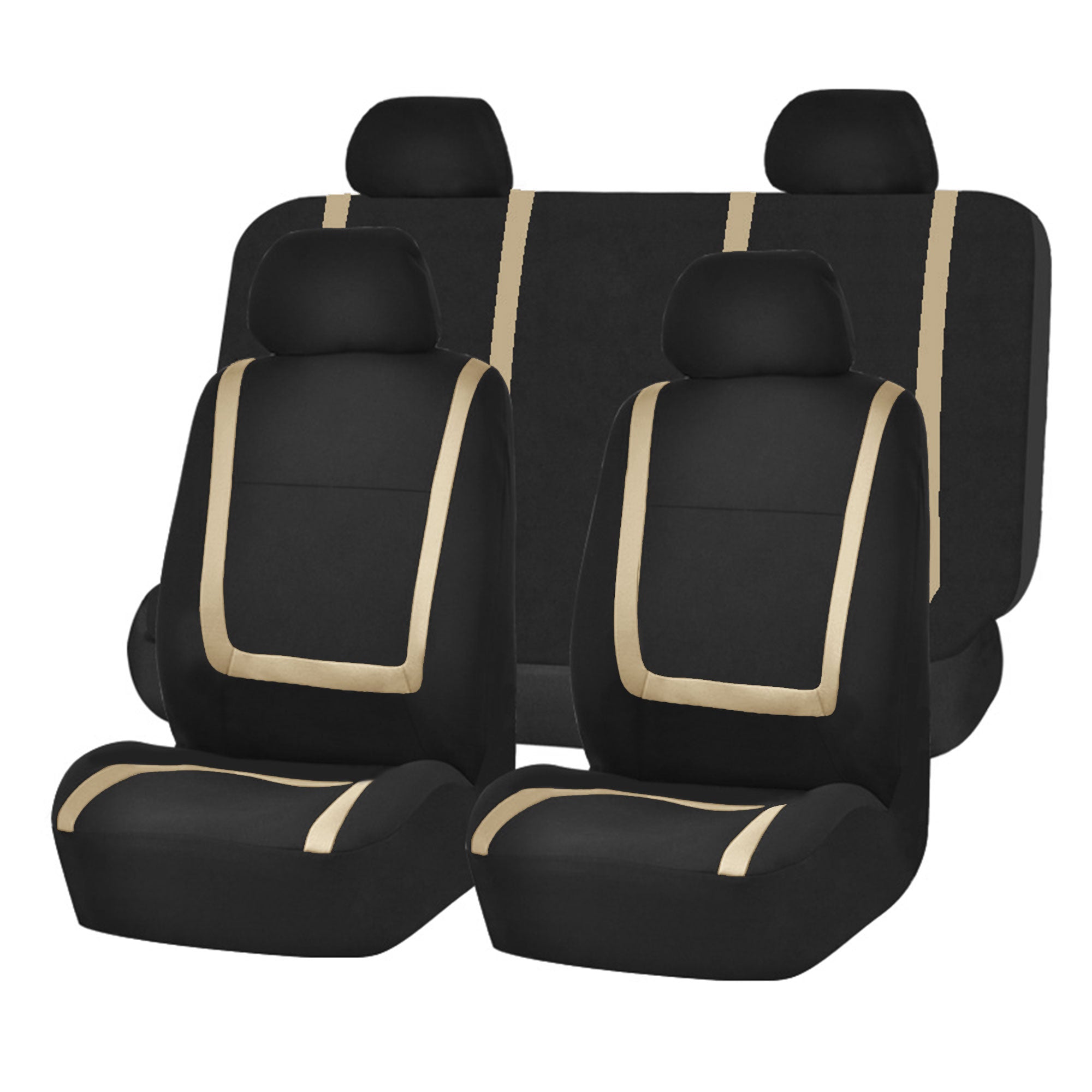 Unique Flat Cloth Seat Covers - Full Set Beige