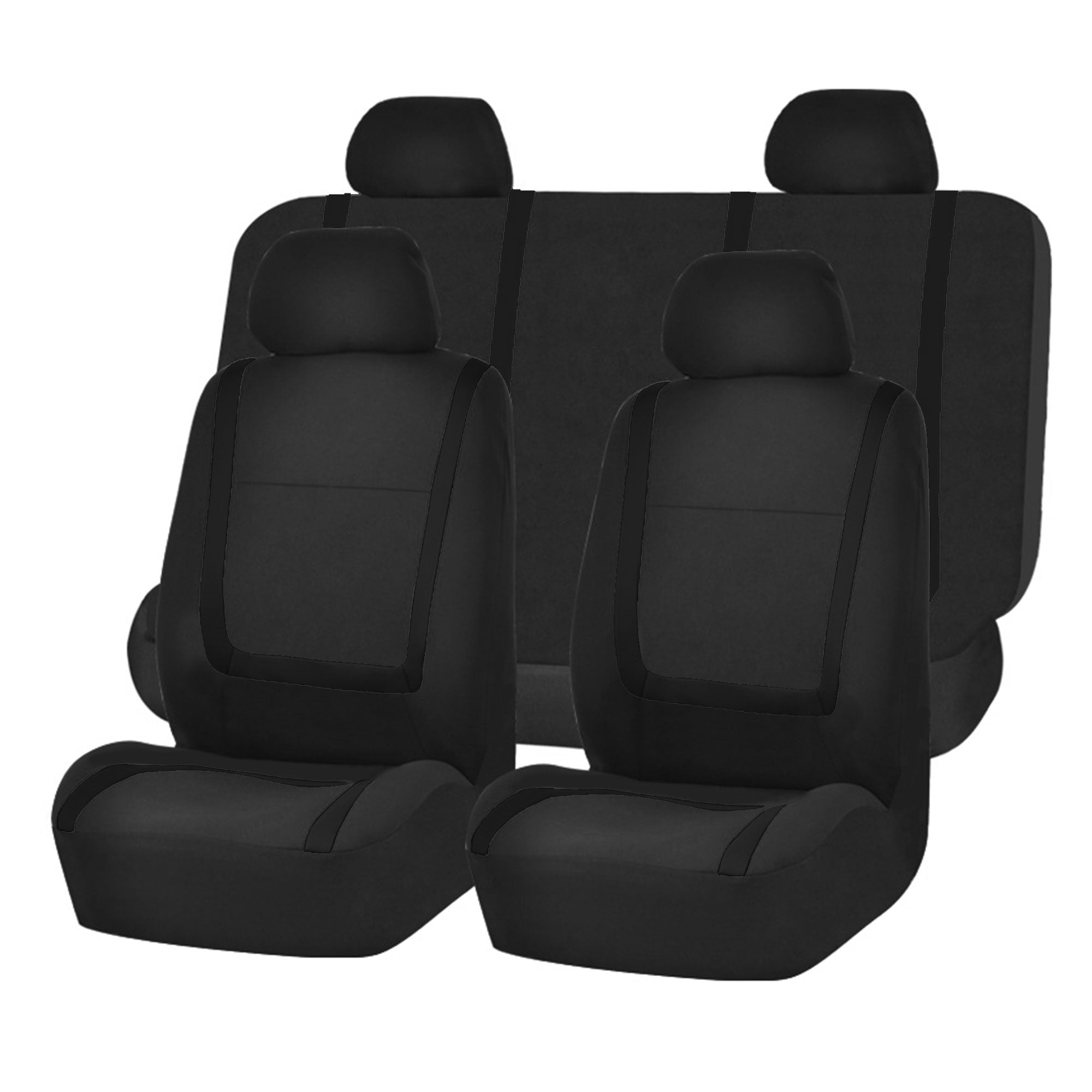 Unique Flat Cloth Seat Covers - Full Set Black