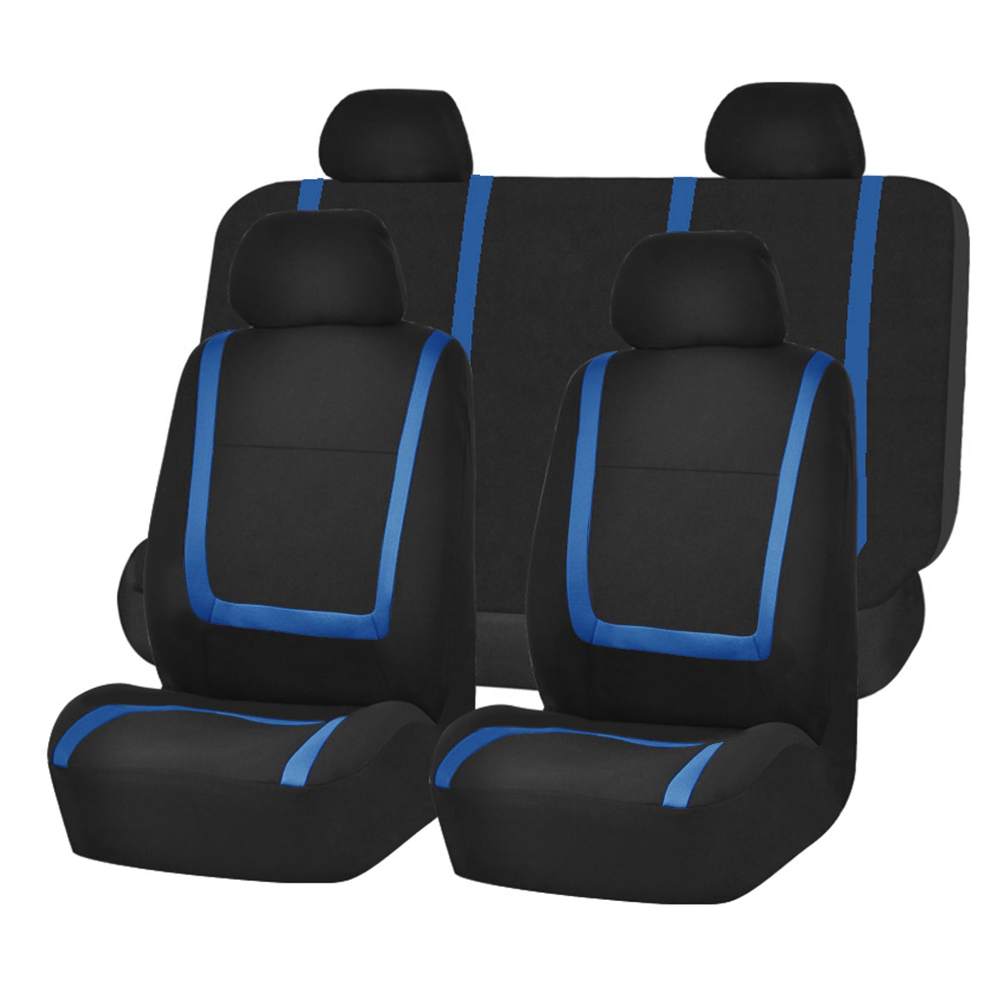 Unique Flat Cloth Seat Covers - Full Set Blue