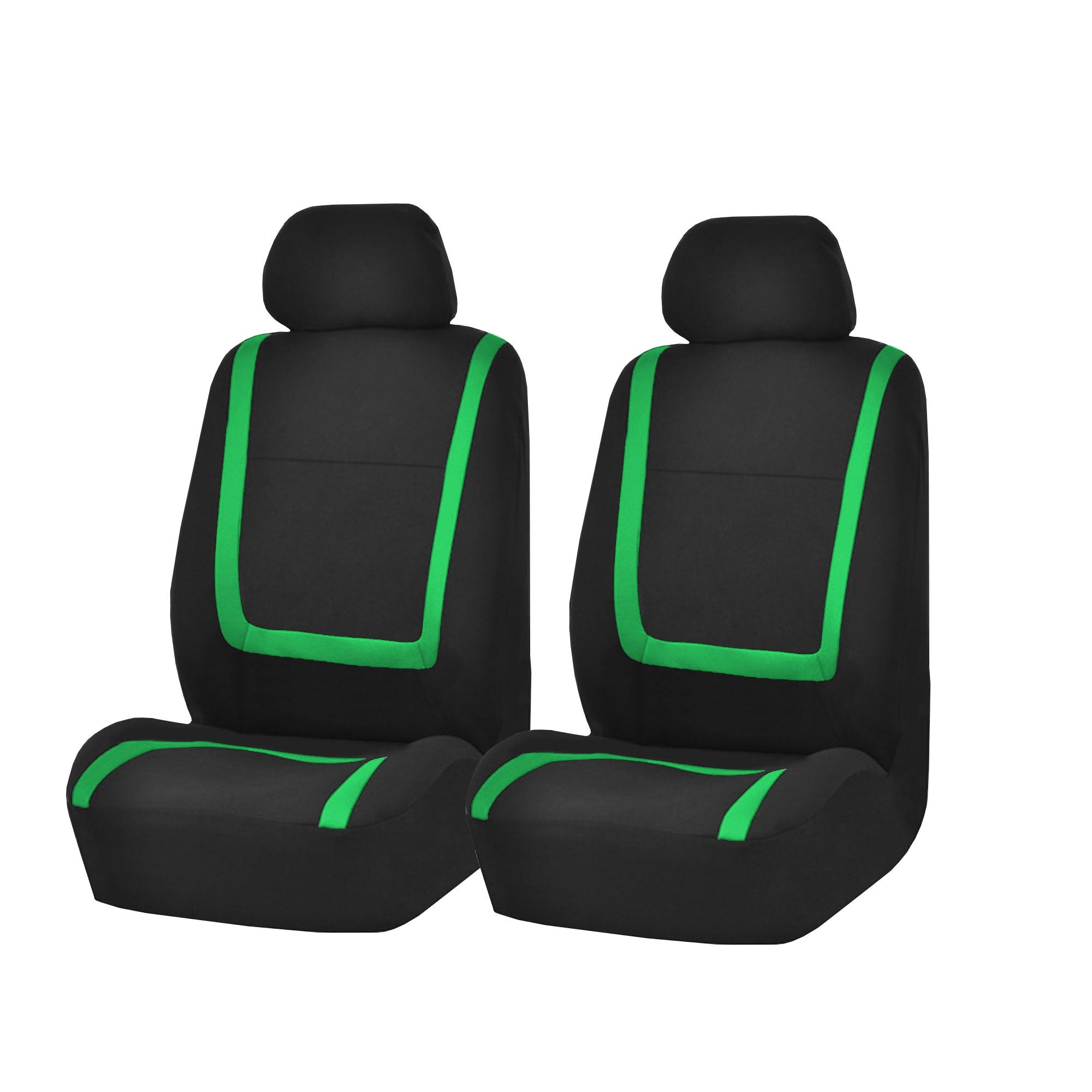 Unique Flat Cloth Seat Covers - Front Set Green