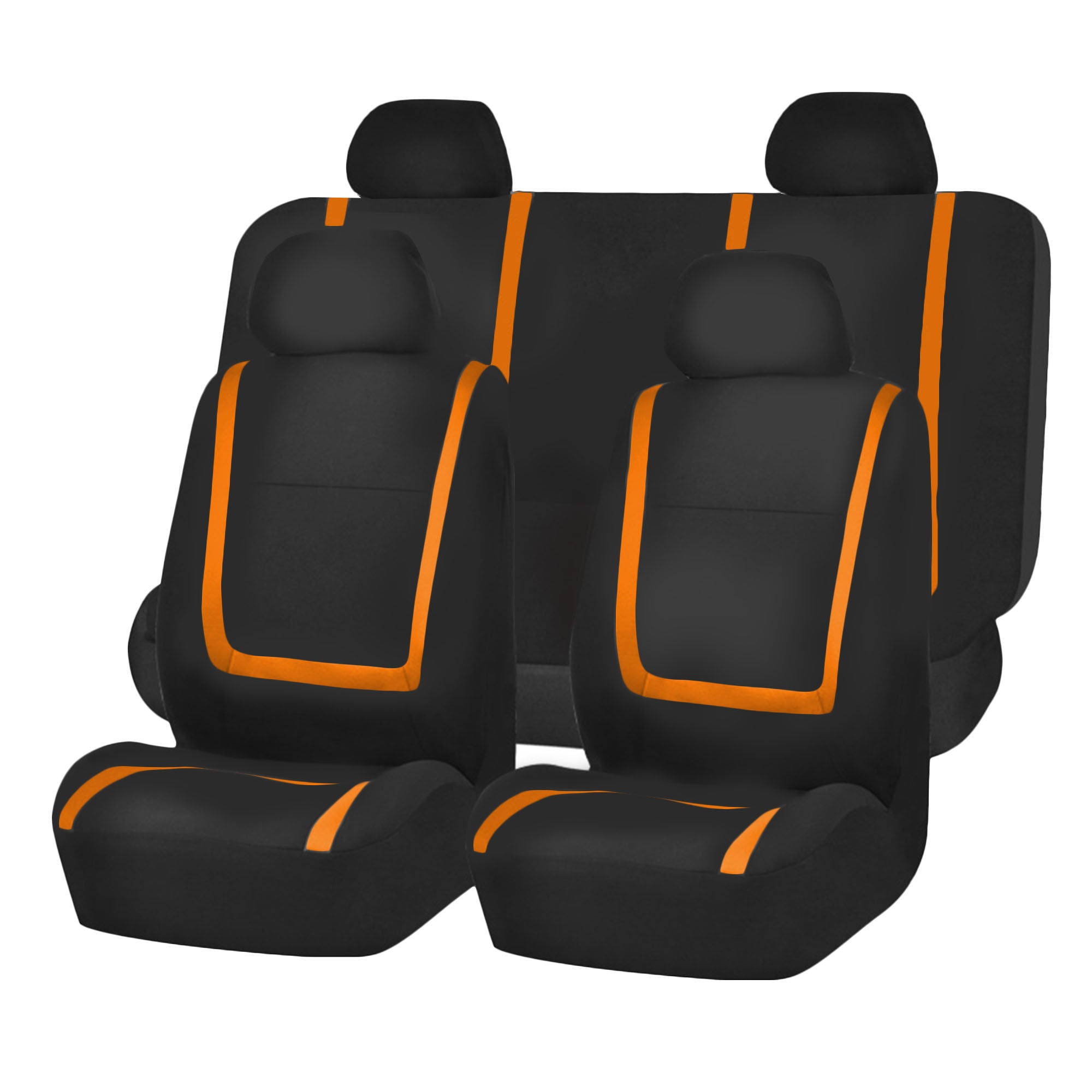 Unique Flat Cloth Seat Covers - Full Set Orange