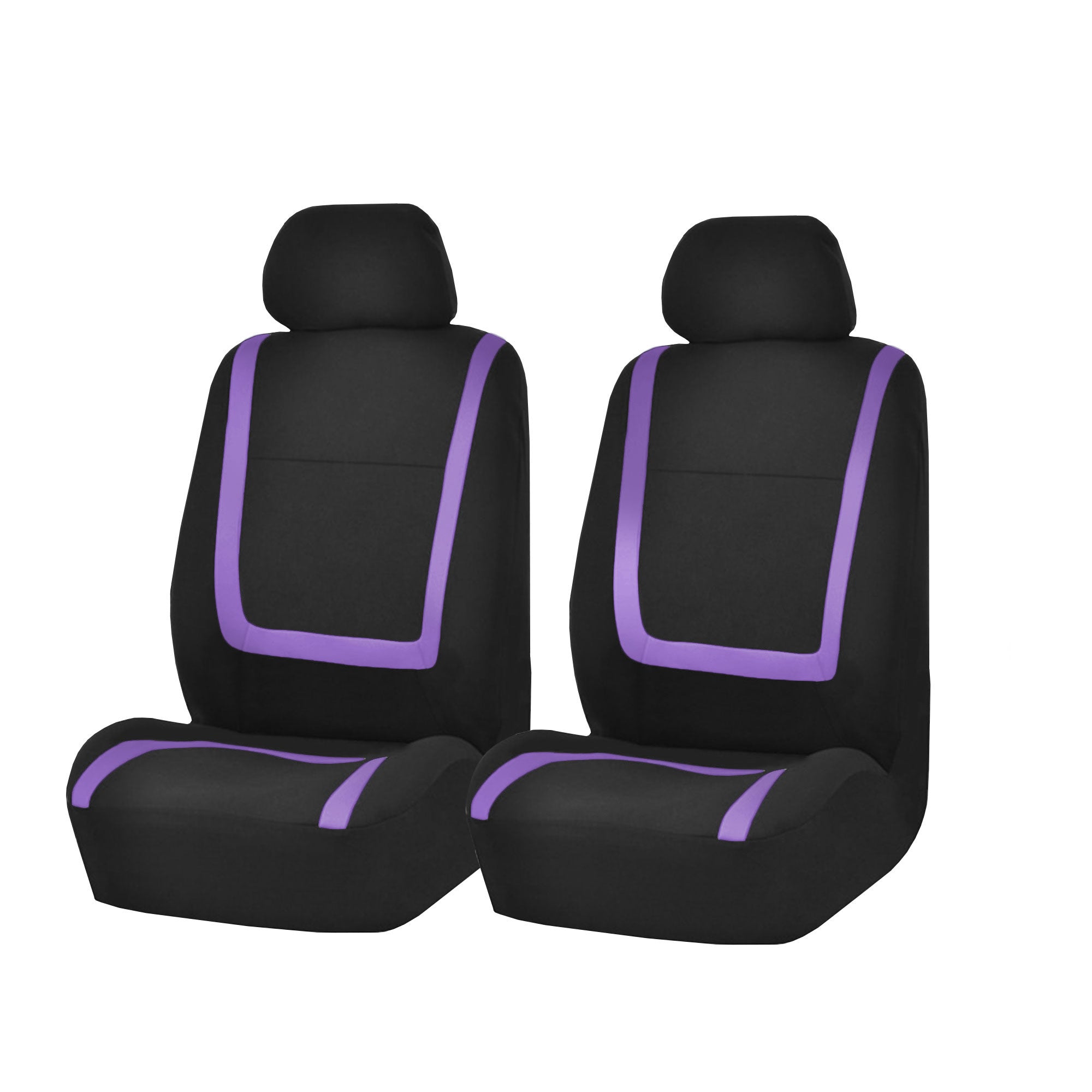 Unique Flat Cloth Seat Covers - Front Set Purple