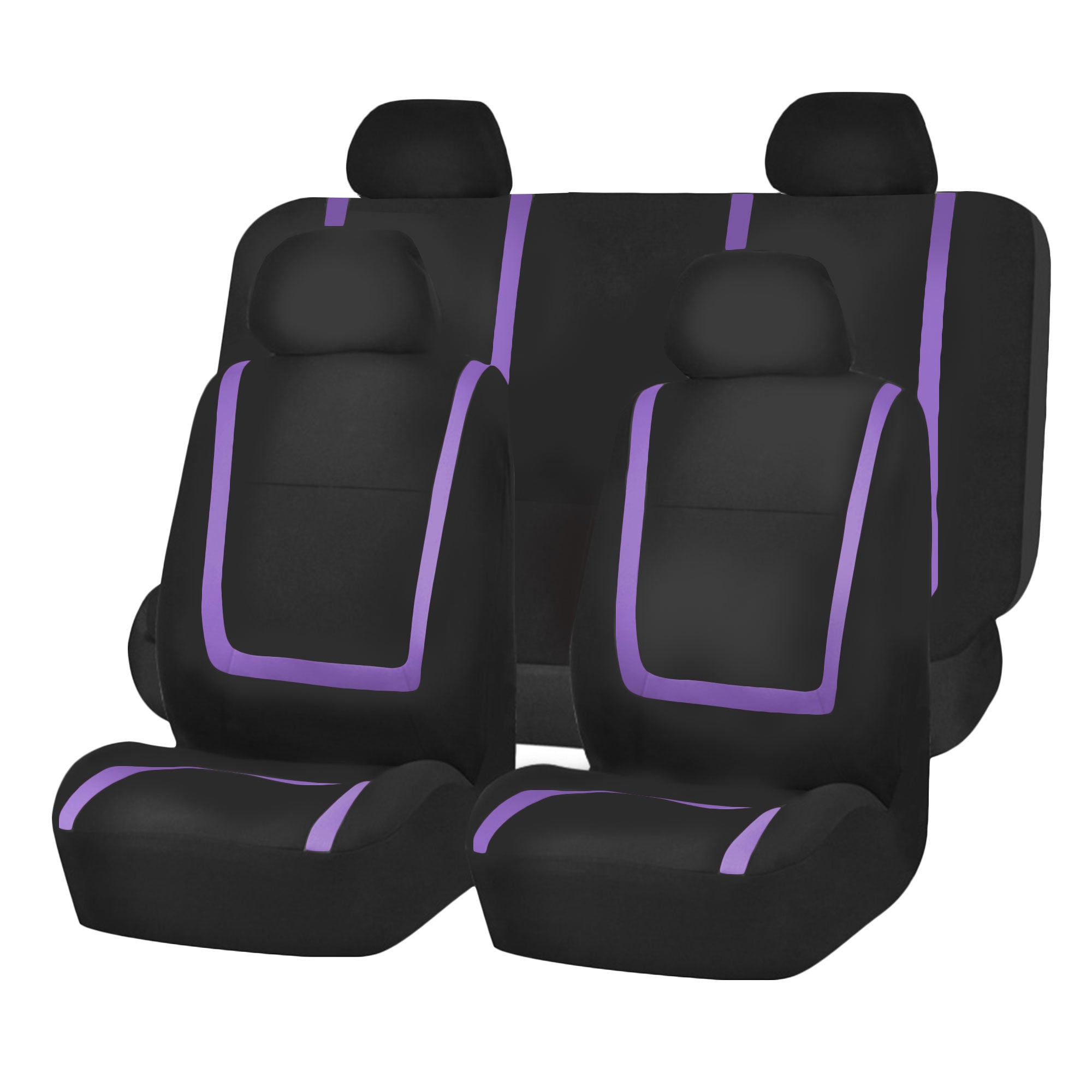 Unique Flat Cloth Seat Covers - Full Set Purple