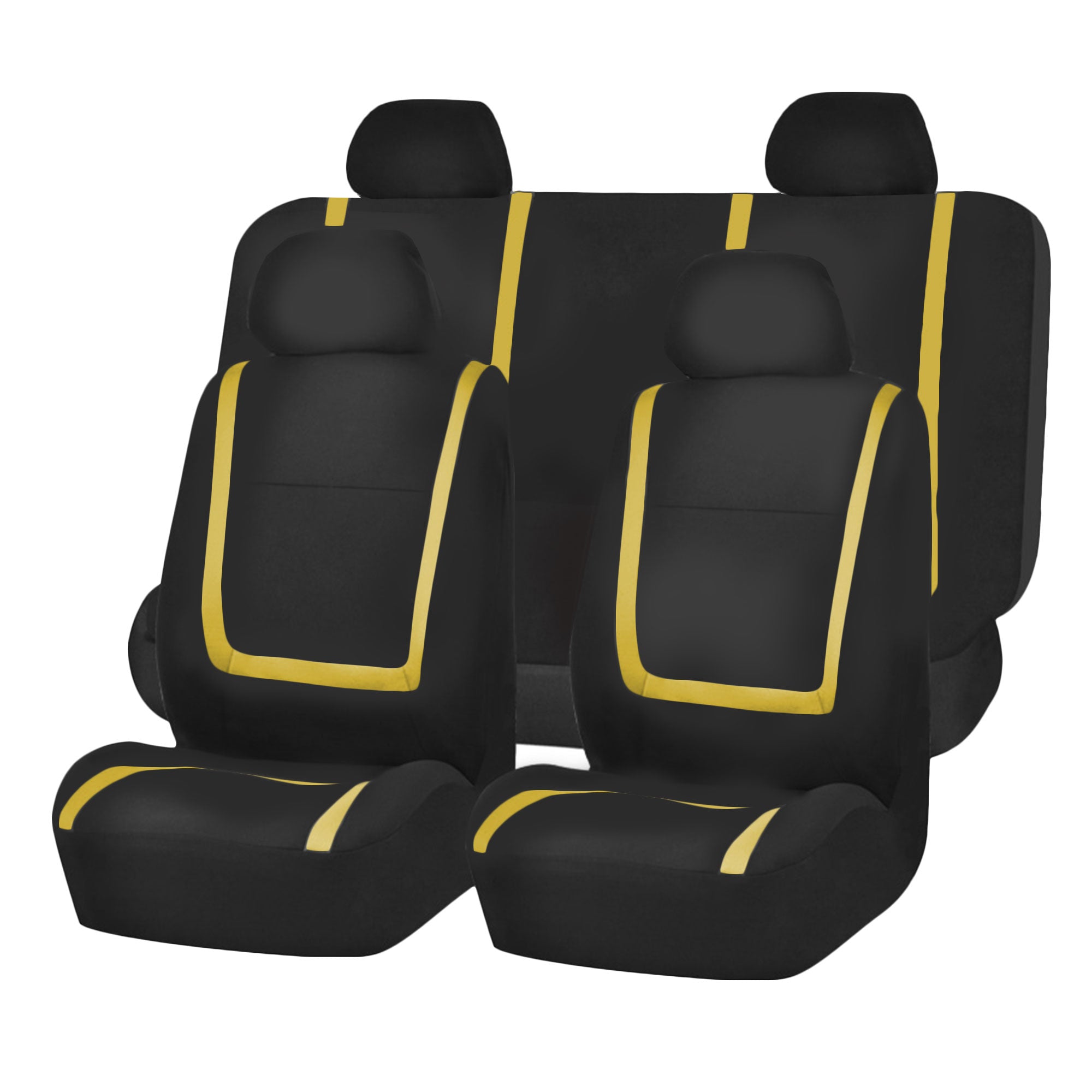 Unique Flat Cloth Seat Covers - Full Set Yellow