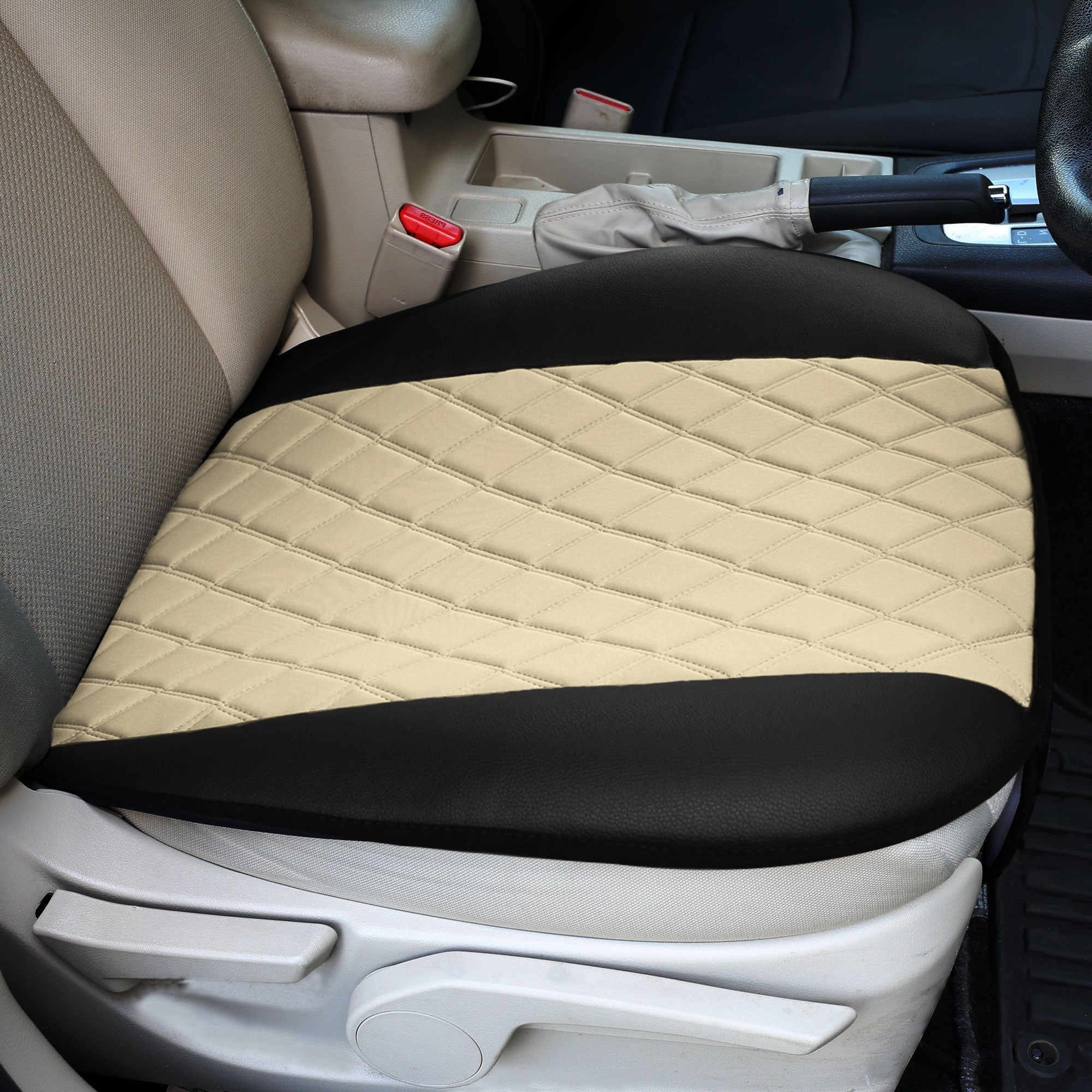 Faux Leather and NeoSupreme Seat Cushion Pad - Front Set Beige