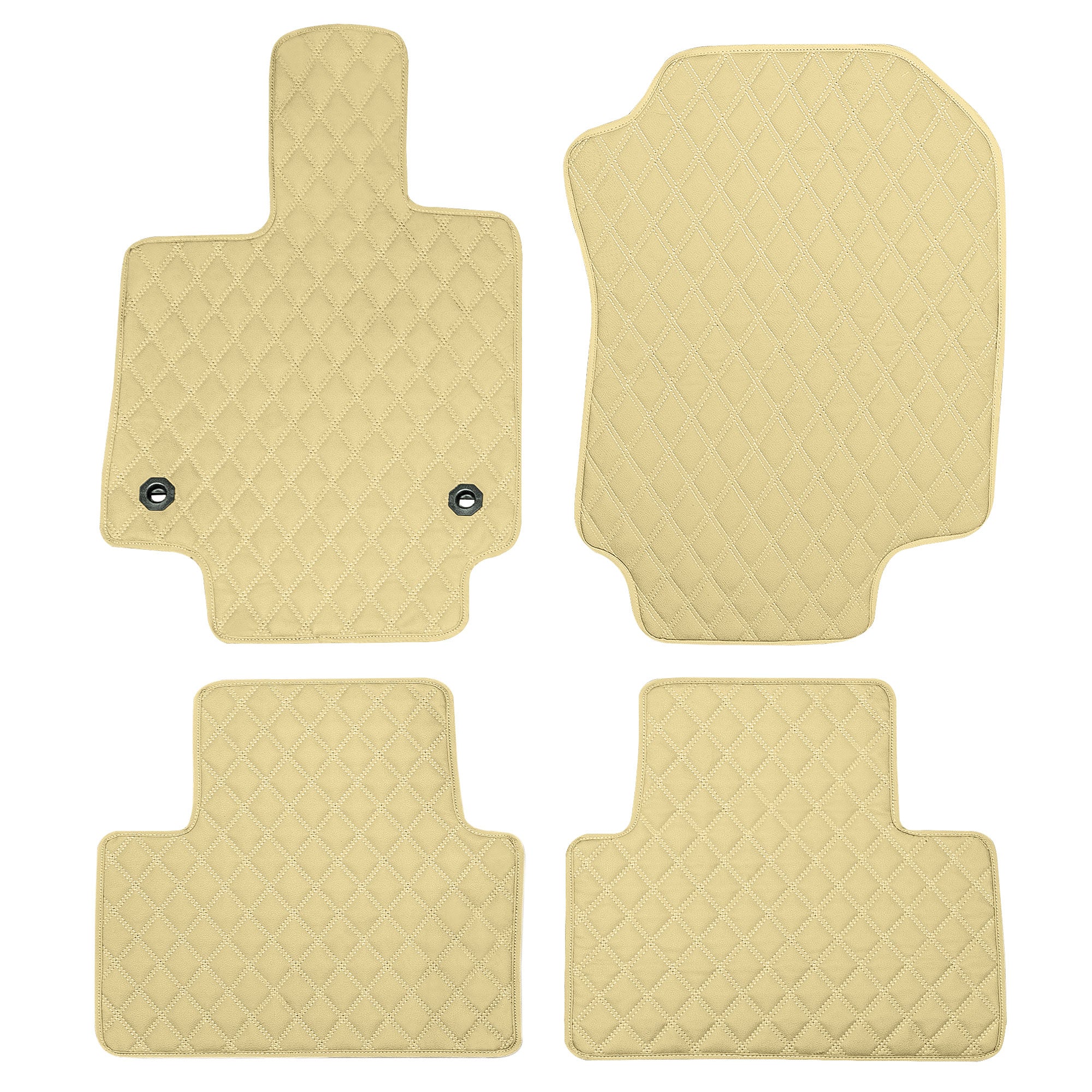 Faux Leather Custom-Fit Floor Mats for 2019-2022 Toyota Rav4- Beige