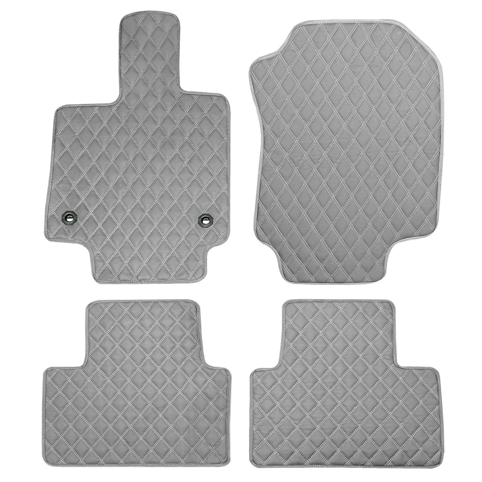 Faux Leather Custom-Fit Floor Mats for 2019-2022 Toyota Rav4- Gray