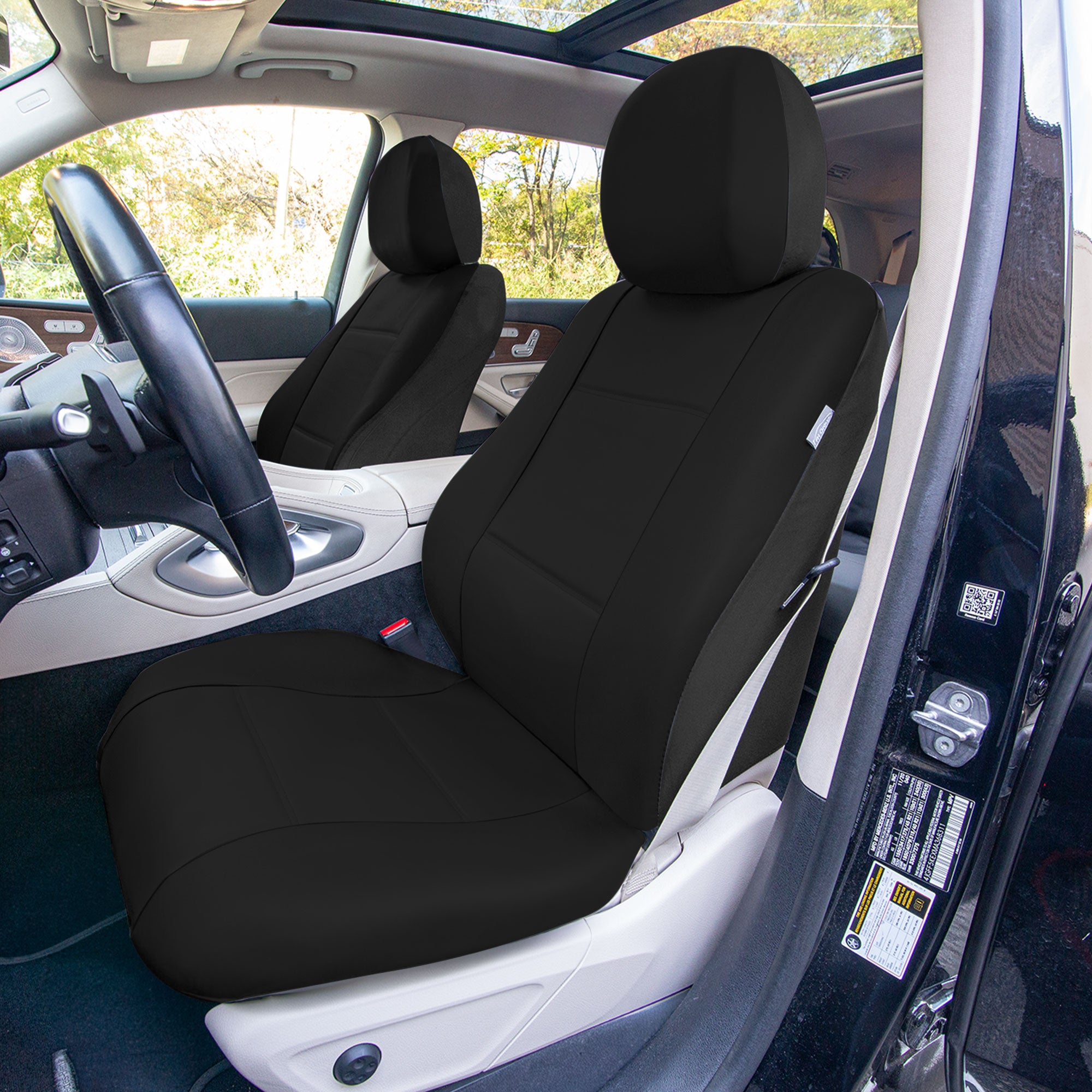 PU Leather Seat Covers - Full Set Black